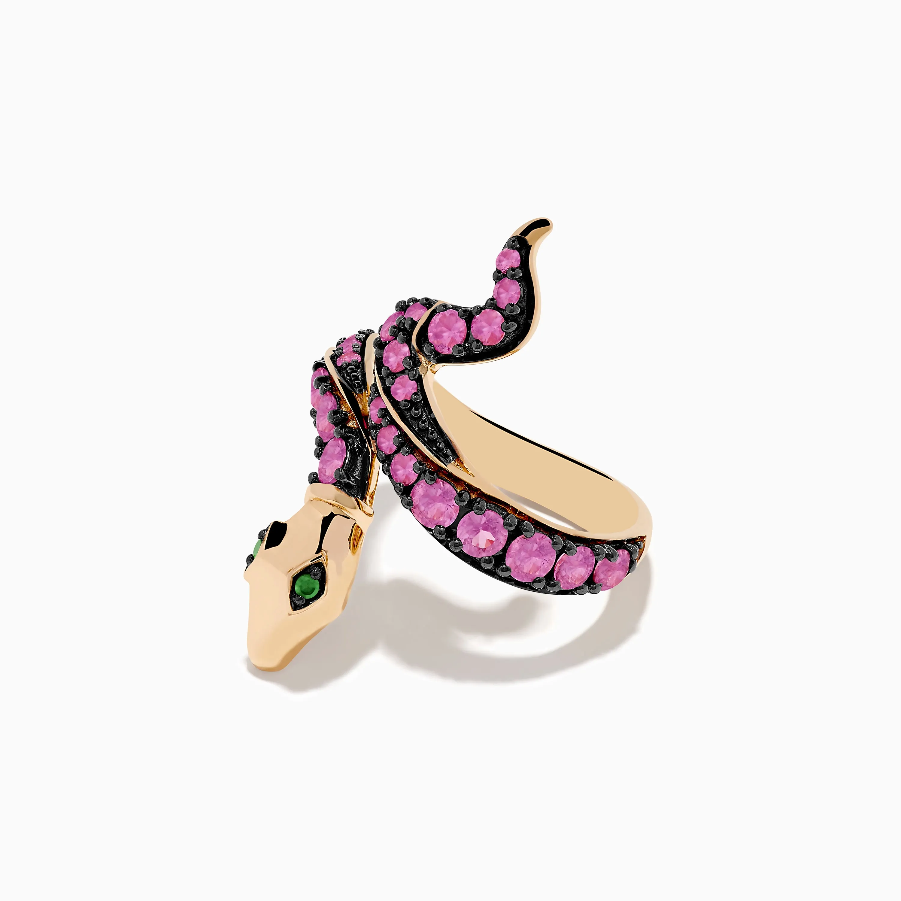 Safari 14K Rose Gold Pink Sapphire and Tsavorite Snake Ring sold by Effy product image thumbnail 2