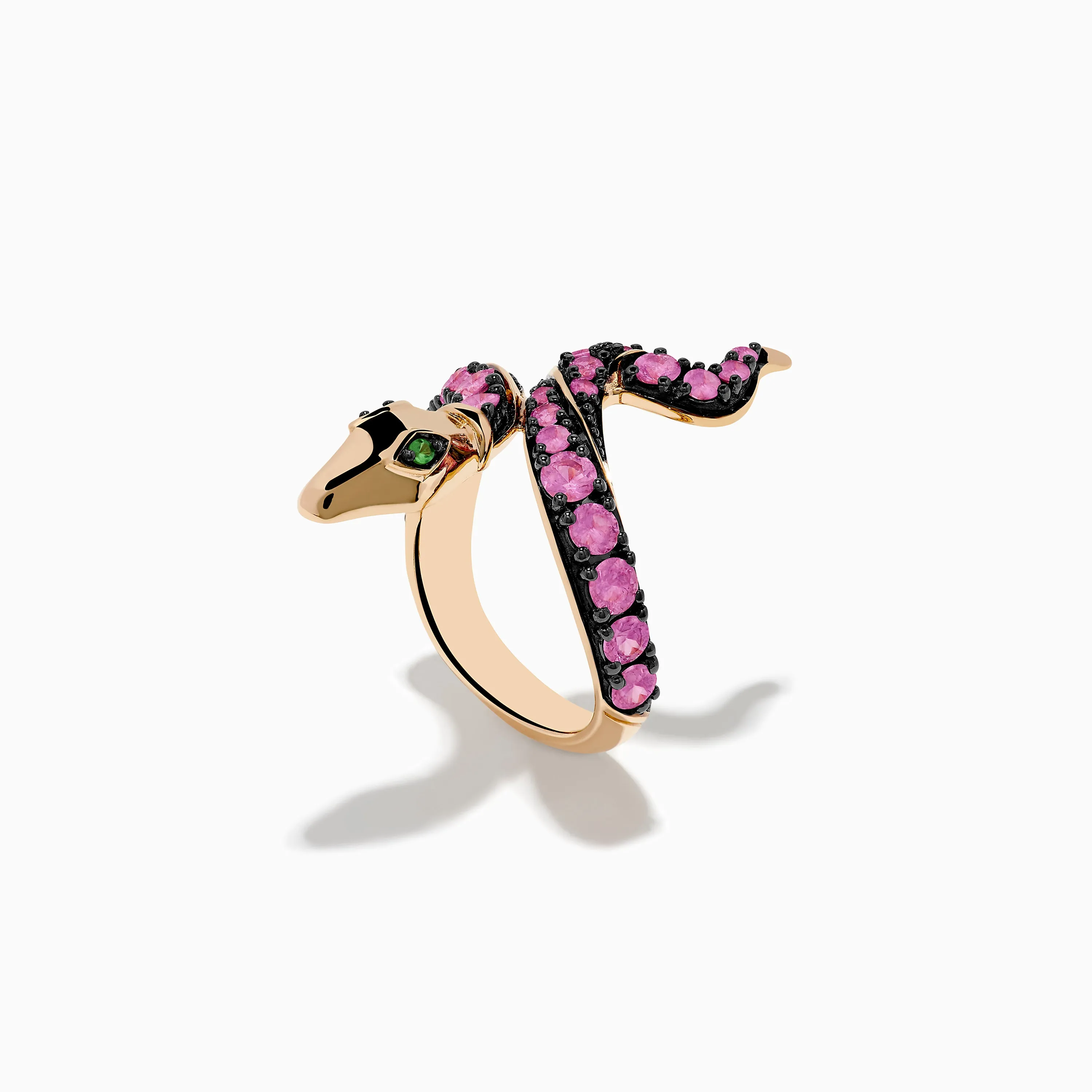 Safari 14K Rose Gold Pink Sapphire and Tsavorite Snake Ring sold by Effy product image thumbnail 4