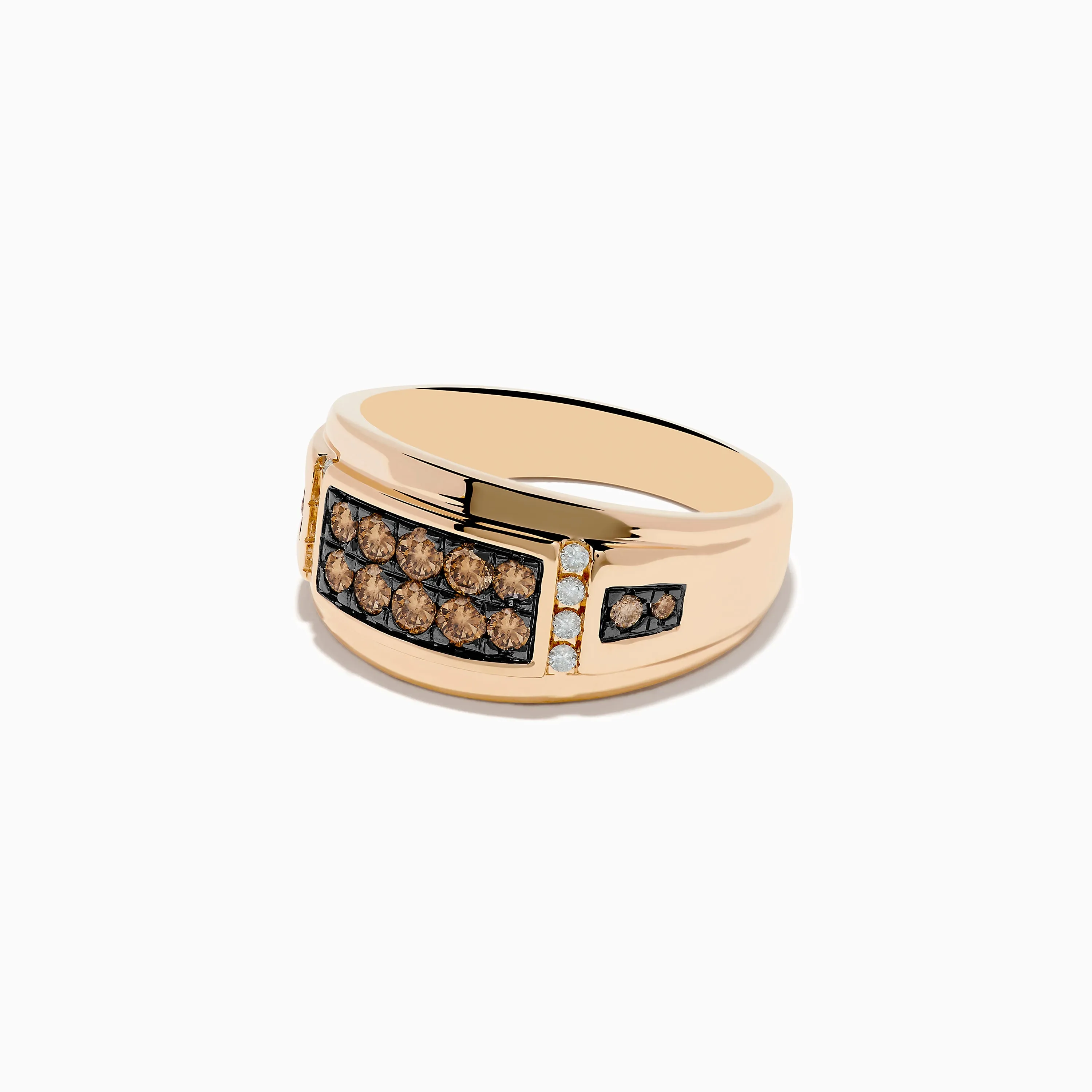 Men's 14K Rose Gold Espresso and White Diamond Ring sold by Effy product image thumbnail 2