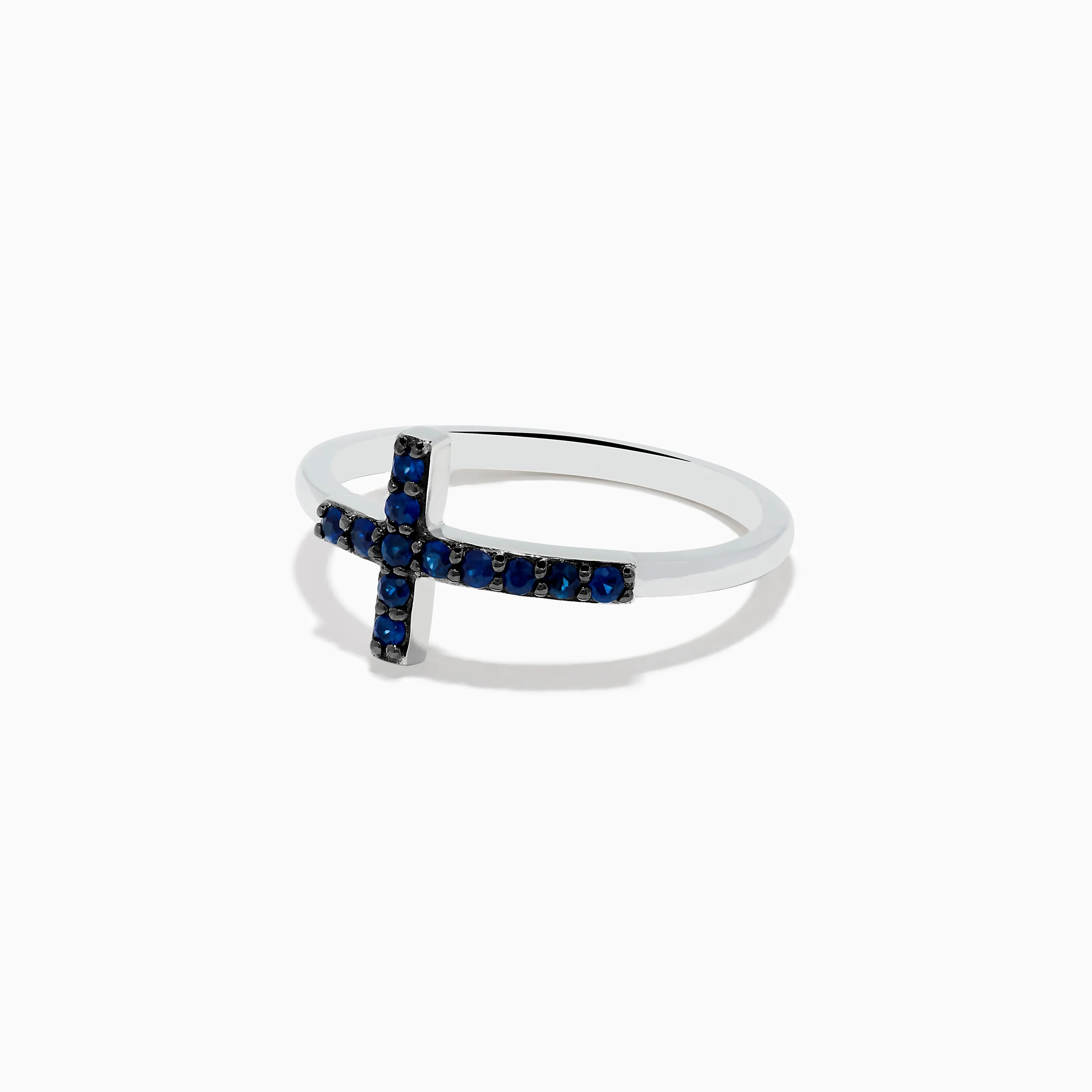 Novelty 14K White Gold Sapphire Cross Ring sold by Effy product image thumbnail 2
