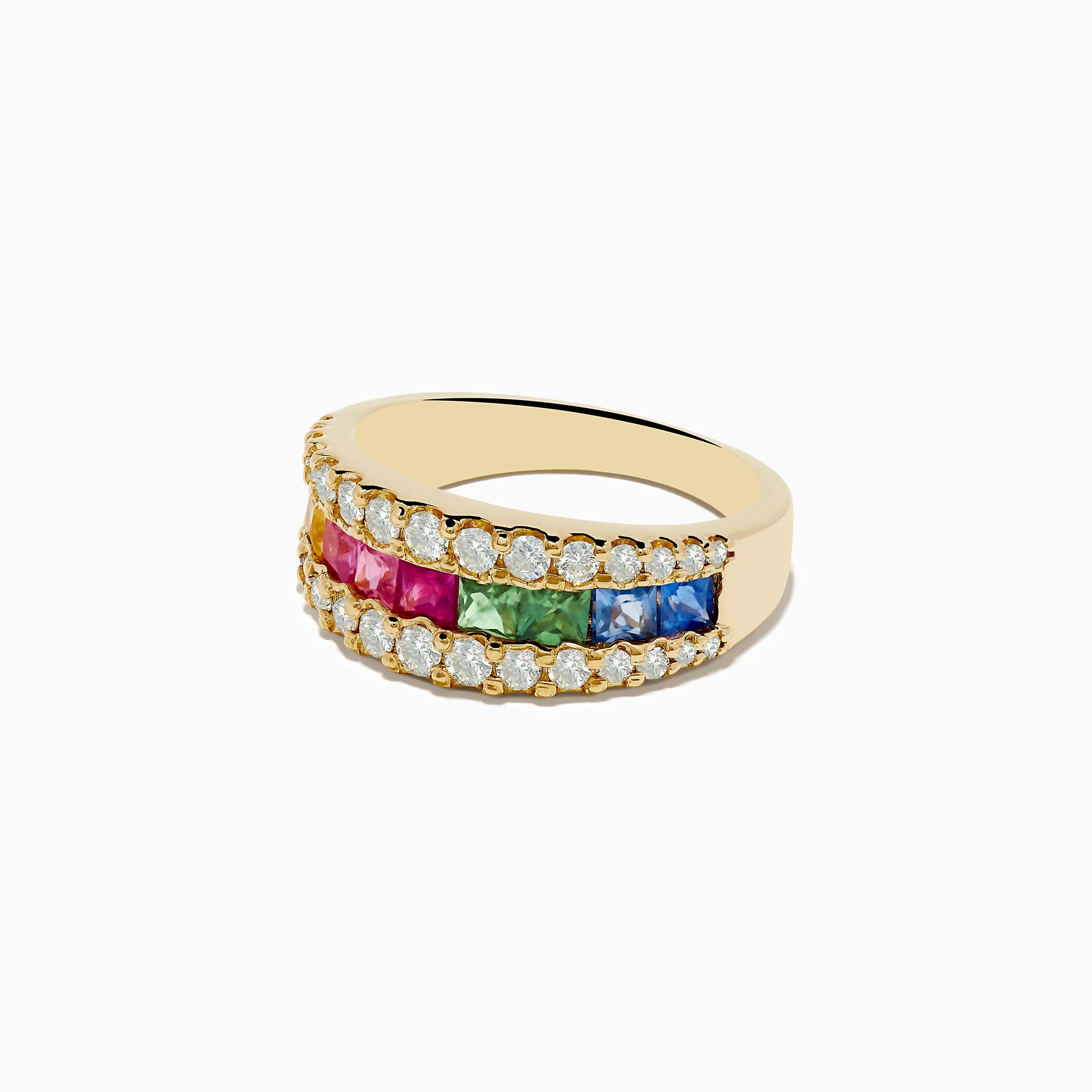 Watercolors 14K Yellow Gold Multi Color Sapphire and Diamond Ring sold by Effy product image thumbnail 2