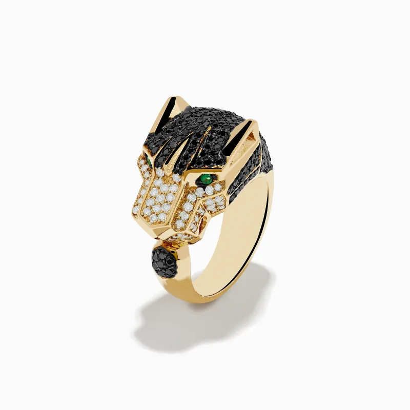 Men's Signature 14K Yellow Gold Diamond and Emerald Panther Ring sold by Effy