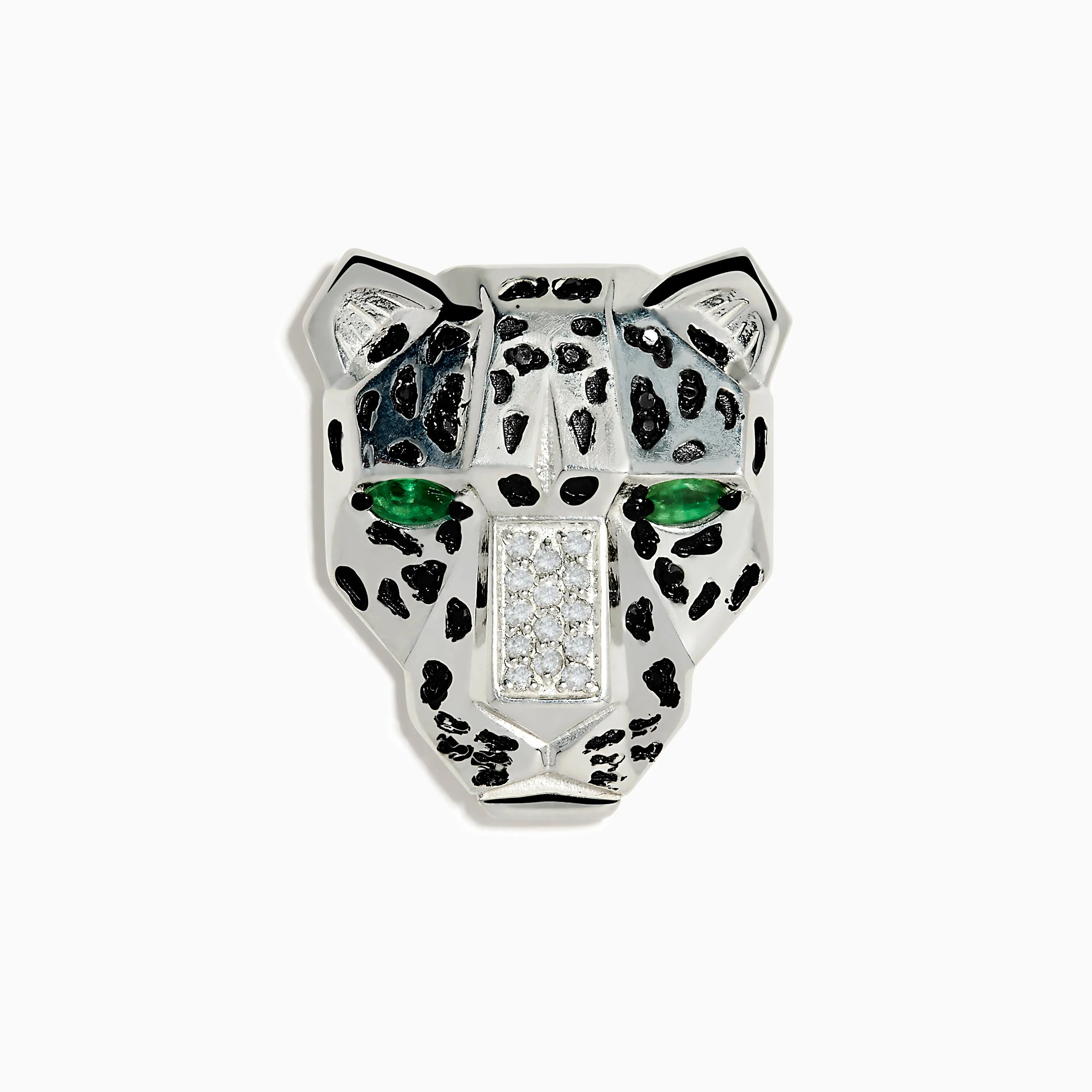 Signature 925 Silver Diamond and Emerald Panther Pin sold by Effy