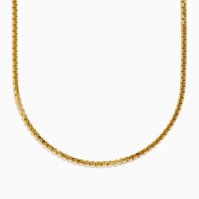 Men's 14K Yellow Gold 22" Hollow Box Chain sold by Effy
