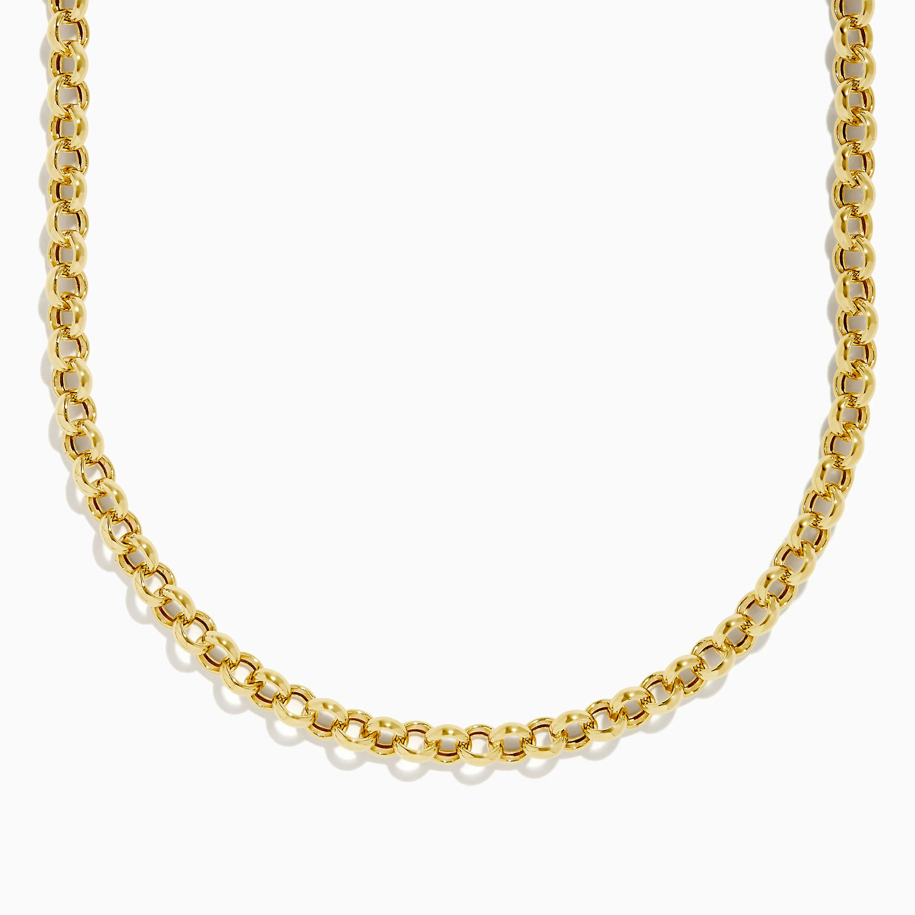 14K Yellow Gold 18" Hollow Rolo Chain sold by Effy