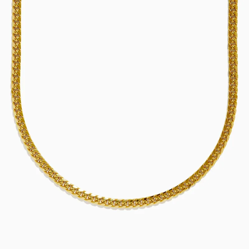 Men's 14K Yellow Gold 20" Solid Cuban Domed Chain sold by Effy