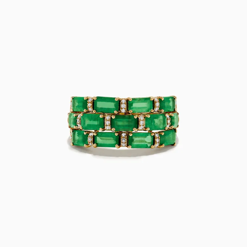 Brasillica 14K Yellow Gold Diamond and Emerald Ring sold by Effy