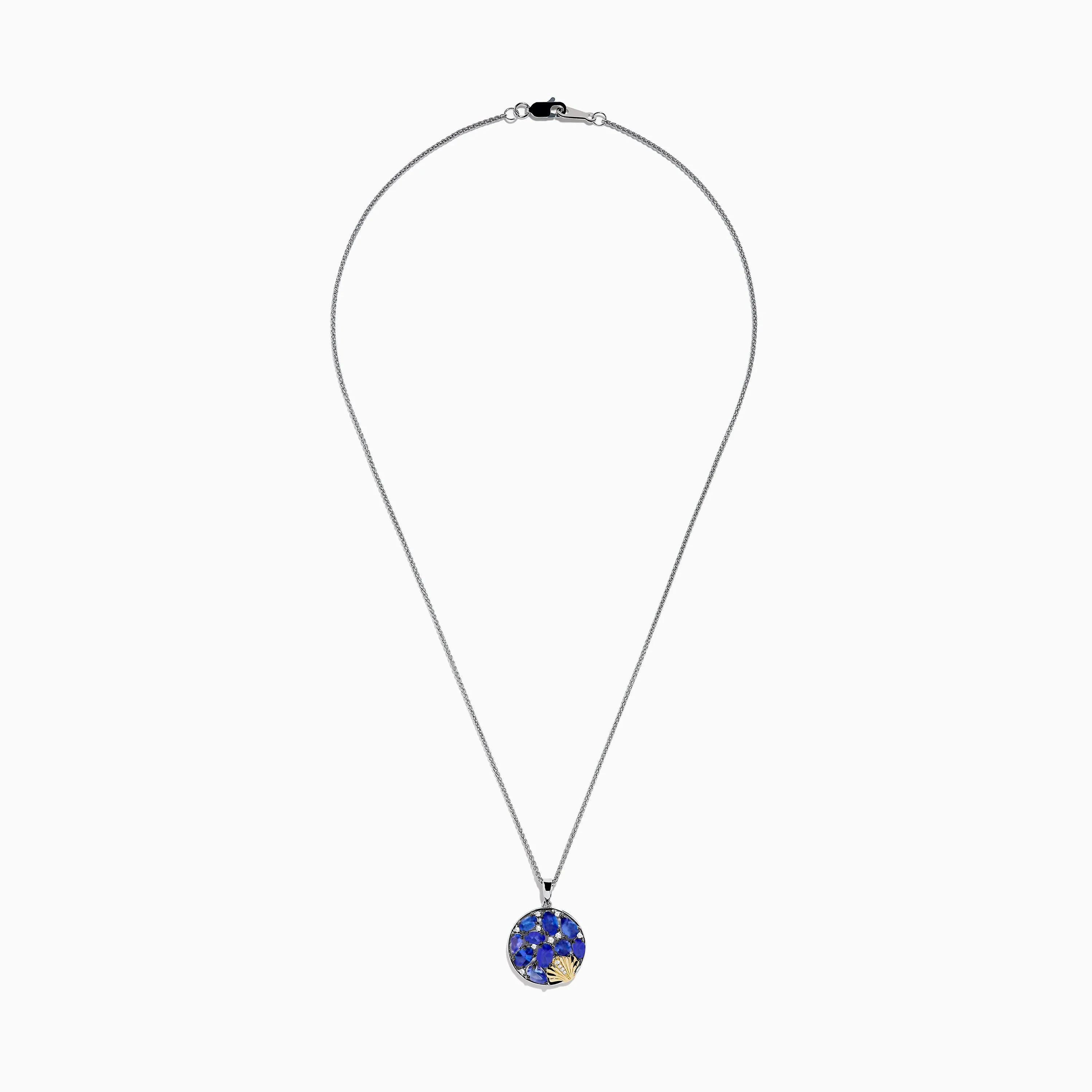 Nahla 925 Silver and 18K Yellow Gold Tanzanite and Diamond Seashell Pendant sold by Effy product image thumbnail 2