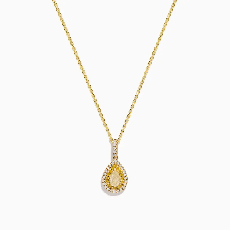 Canare' 14K Yellow Gold White and Yellow Diamond Pendant sold by Effy