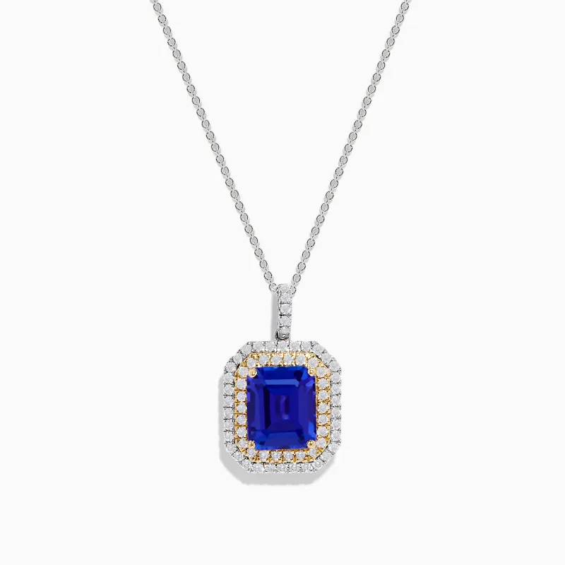 Nahla 14K White & Yellow Gold Tanzanite and Diamond Pendant sold by Effy