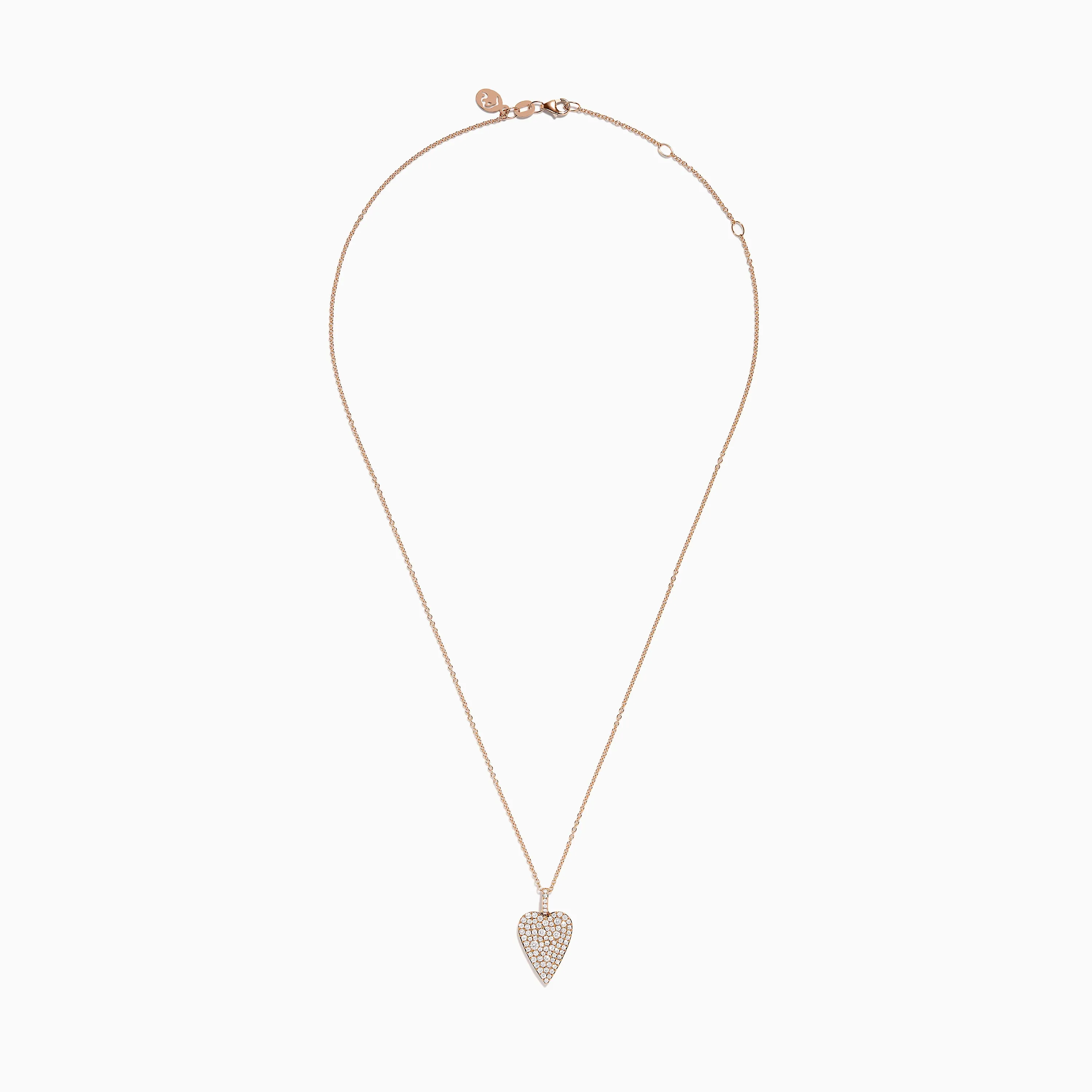 Pave Rose 14K Rose Gold Diamond Heart Pendant sold by Effy product image thumbnail 2