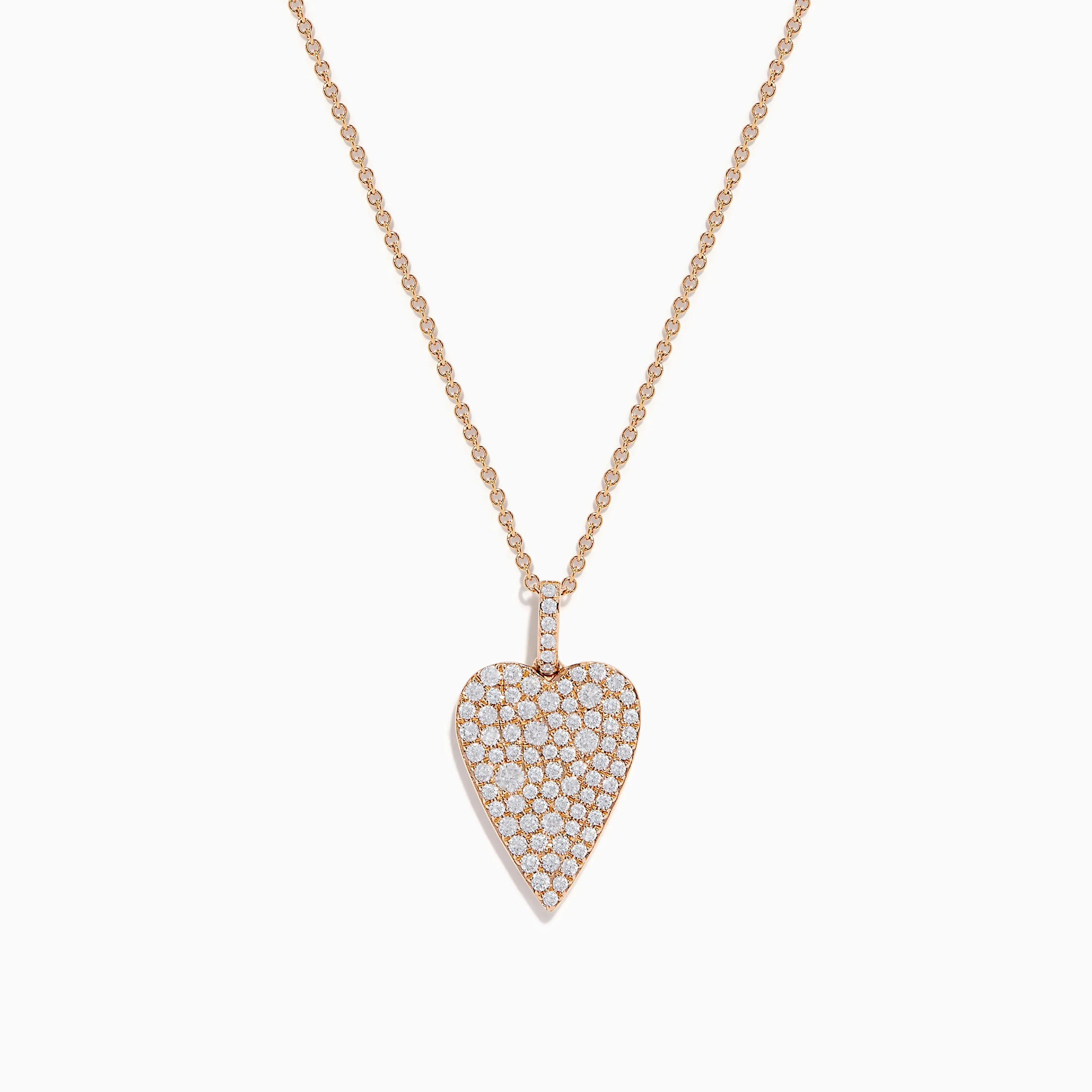 Pave Rose 14K Rose Gold Diamond Heart Pendant sold by Effy