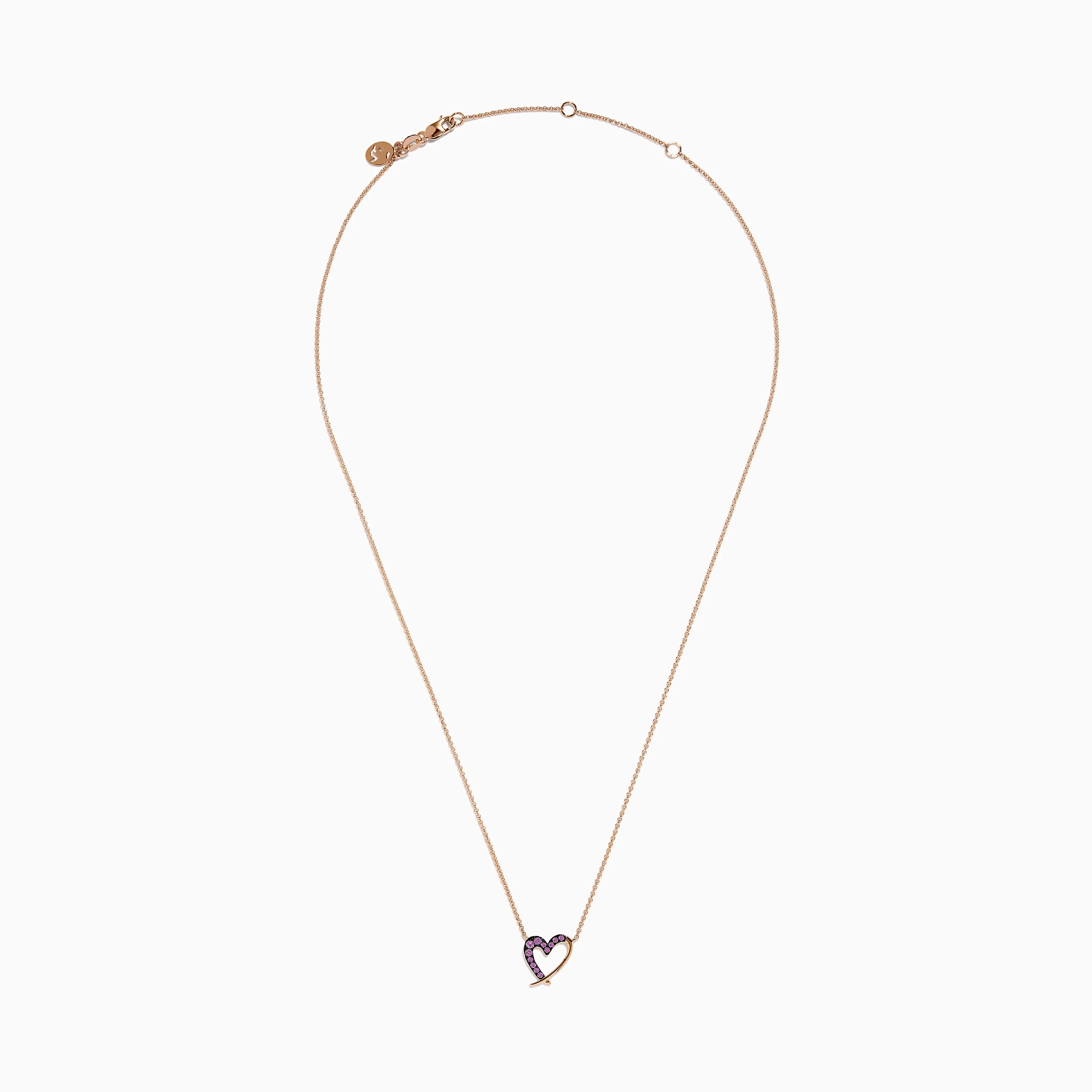 14K Rose Gold Pink Sapphire Open Heart Necklace sold by Effy product image thumbnail 2