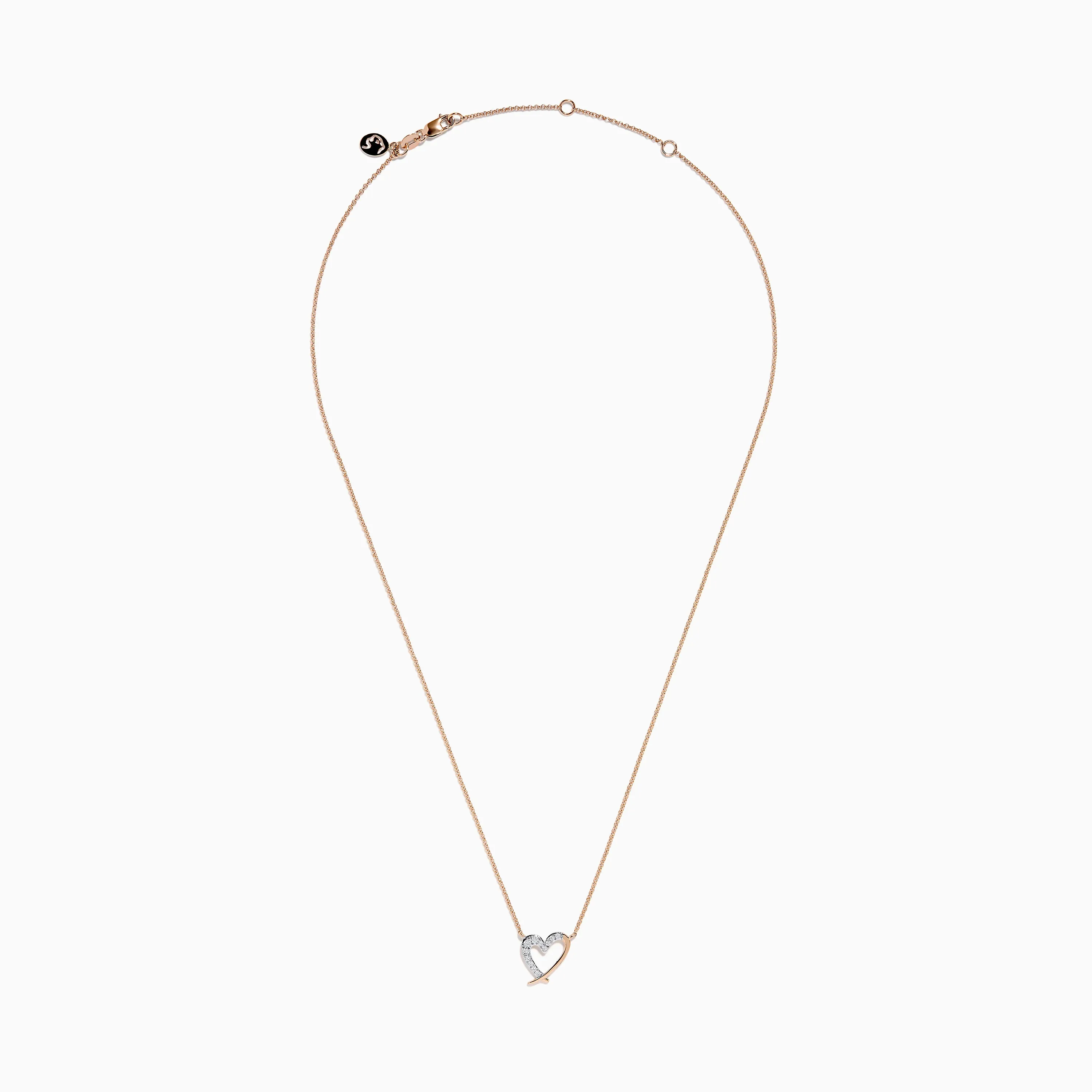 14K Rose Gold Diamond Open Heart Necklace sold by Effy product image thumbnail 2