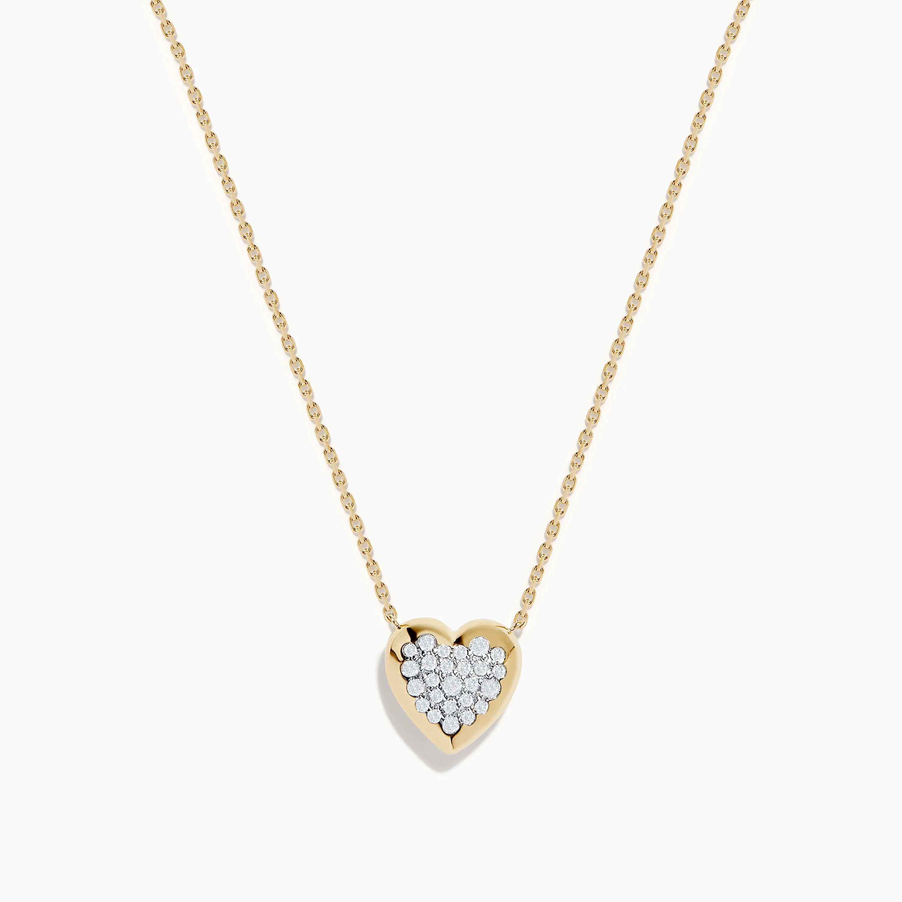 14K Yellow Gold Diamond Pave Heart Necklace sold by Effy