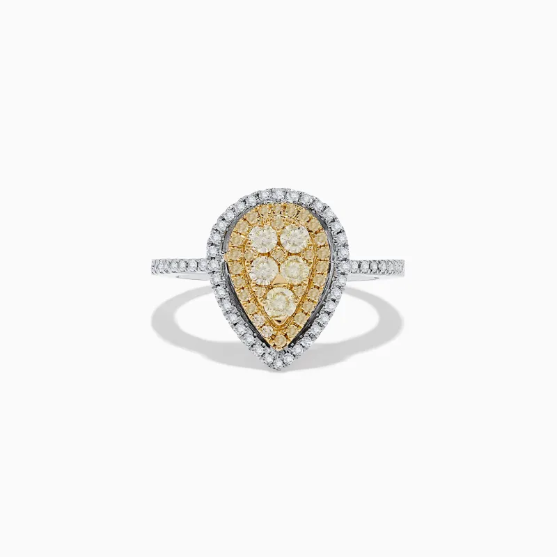 Canare 14K Two Tone White and Yellow Diamond Ring sold by Effy
