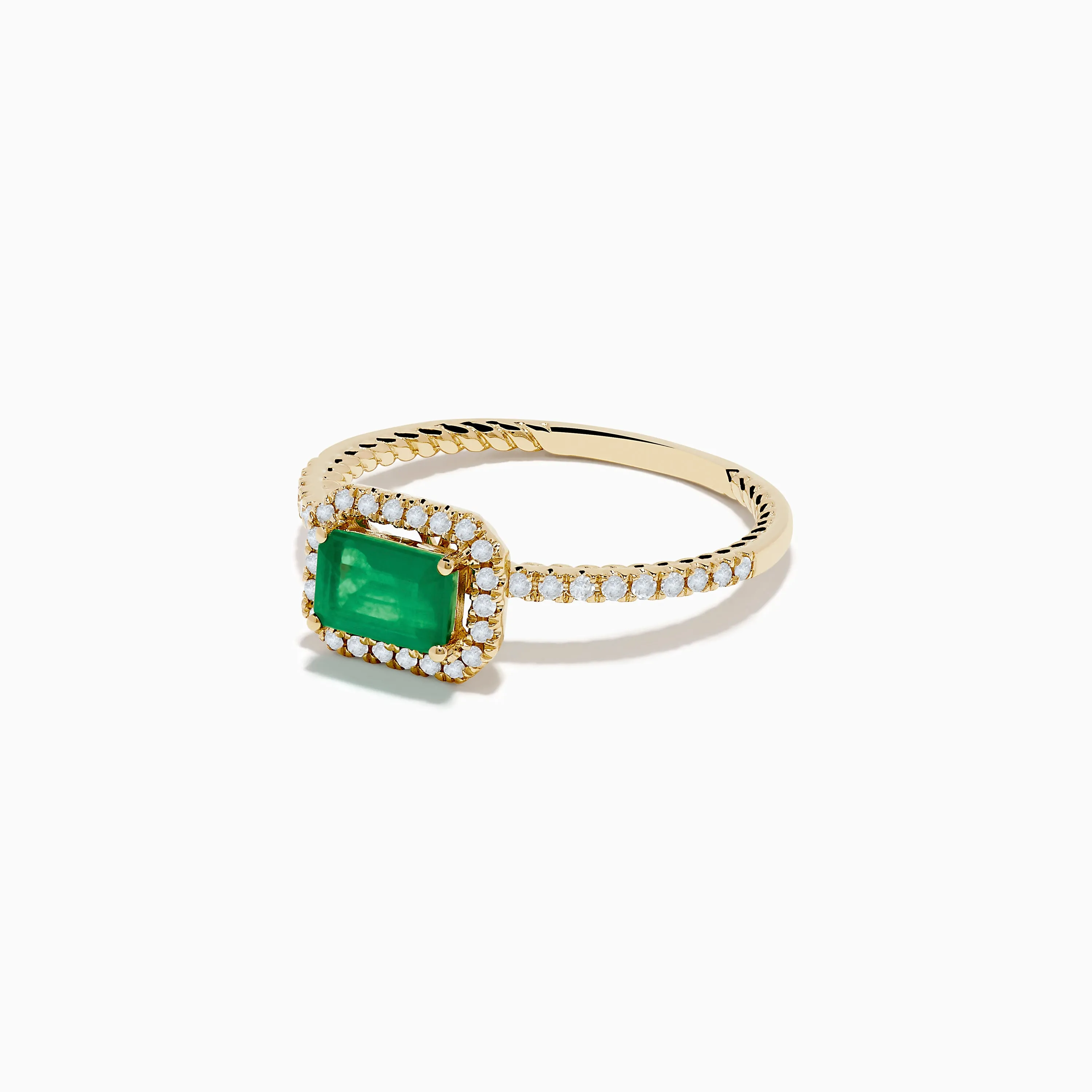14K Yellow Gold Emerald and Diamond Ring sold by Effy product image thumbnail 2