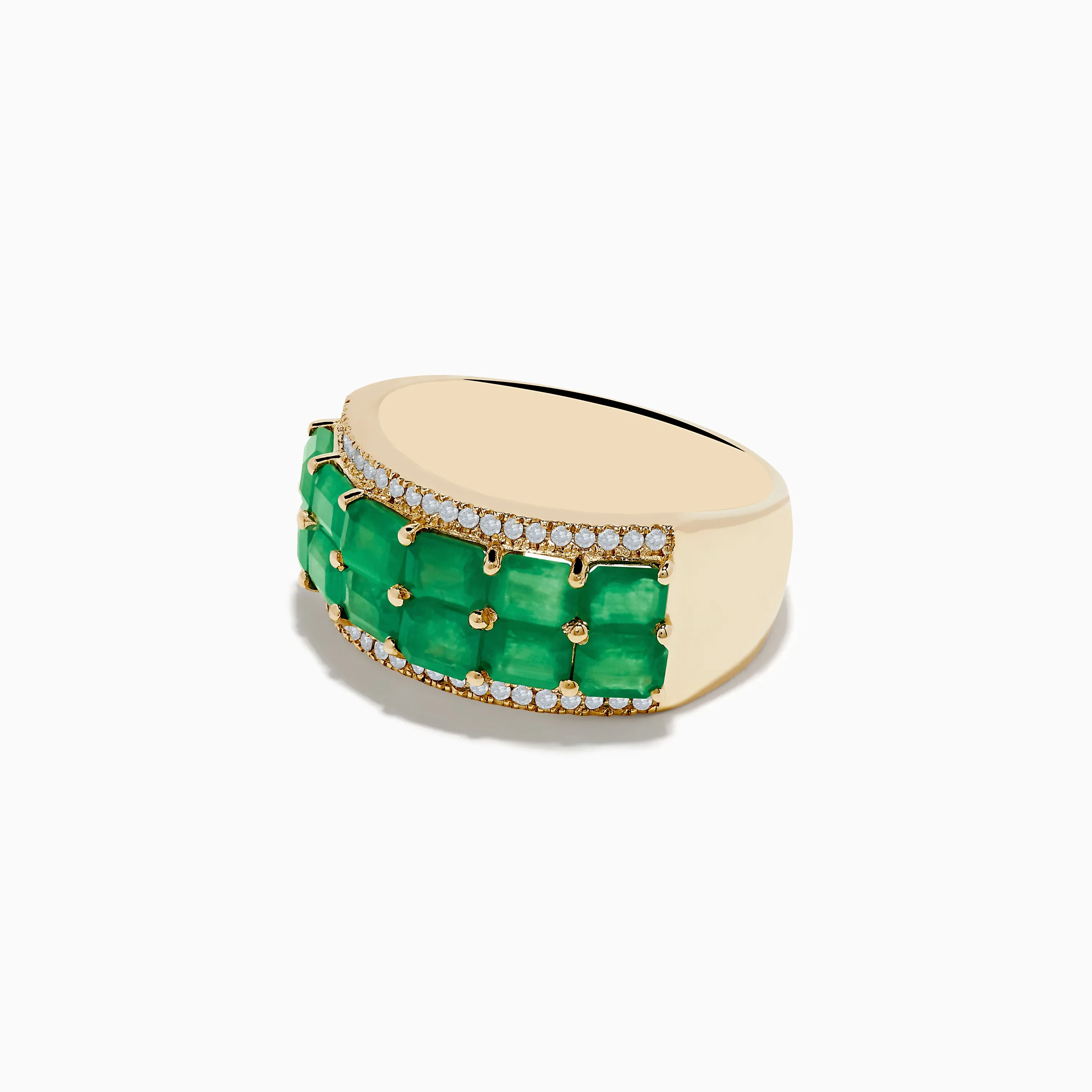 14K Yellow Gold Emerald and Diamond Band Ring sold by Effy product image thumbnail 2