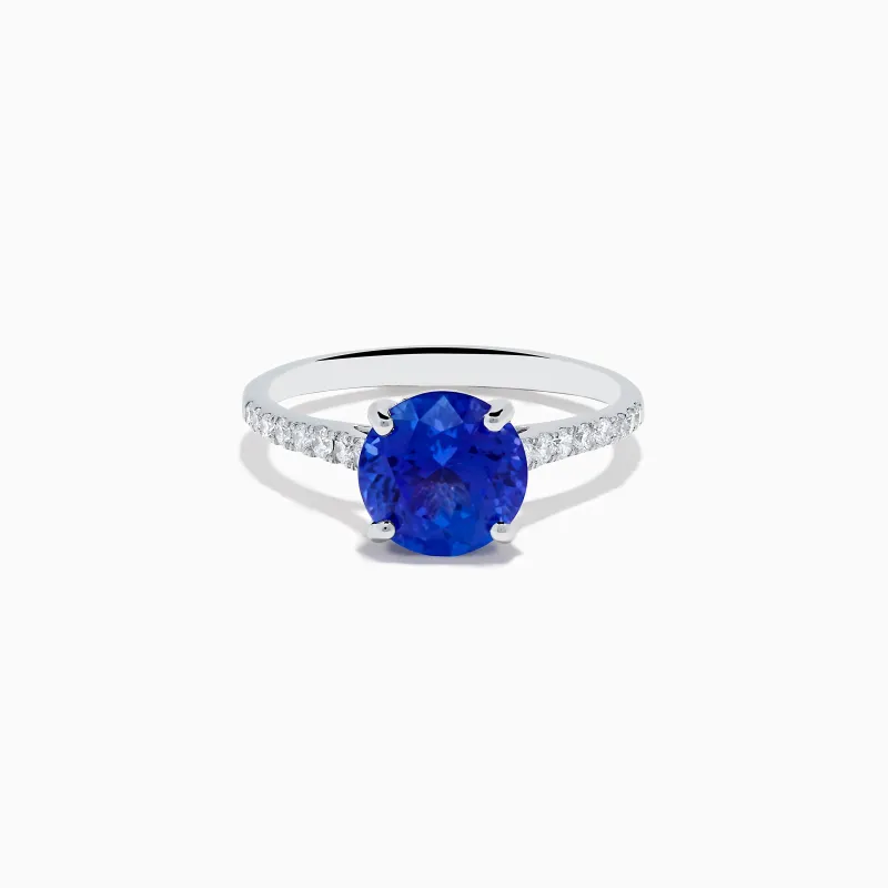 Nahla 14K White Gold Round Tanzanite and Diamond Ring sold by Effy