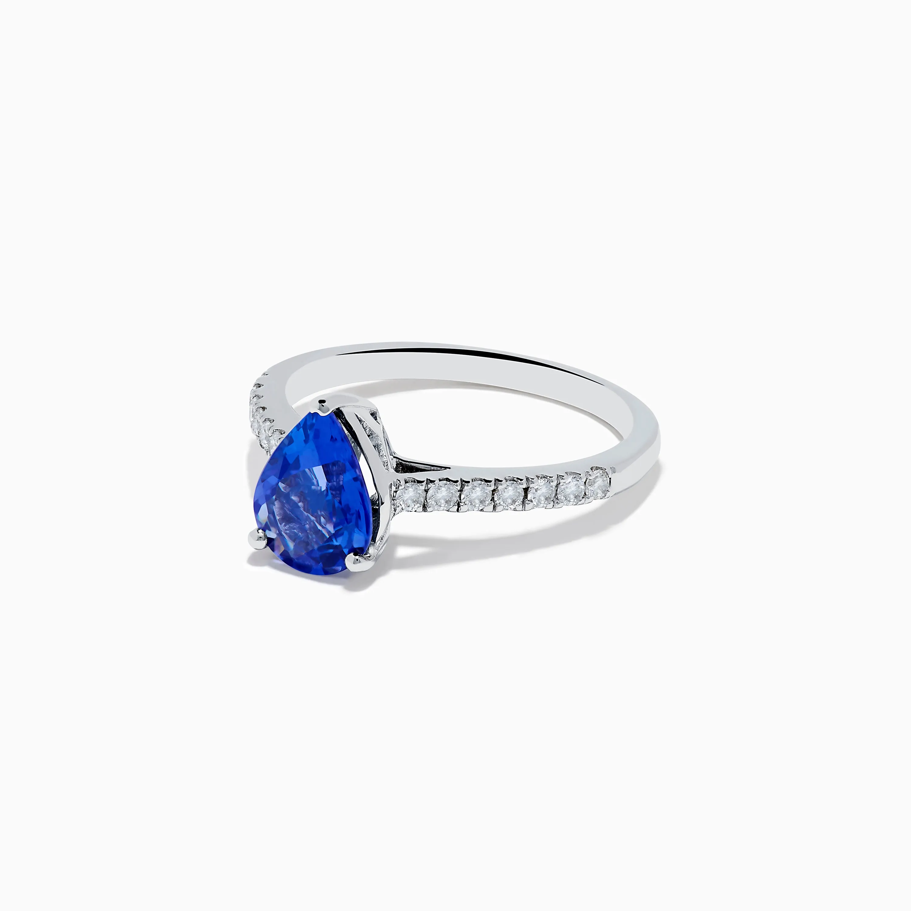 Nahla 14K White Gold Pear Tanzanite and Diamond Solitaire Ring sold by Effy product image thumbnail 2