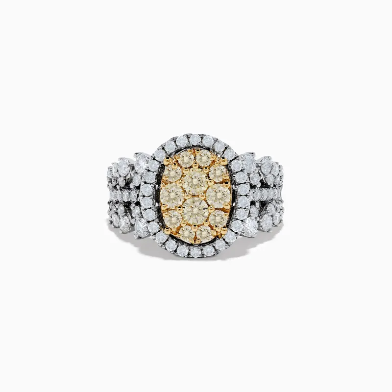 Canare' 14K Two Tone White and Yellow Diamond Ring sold by Effy