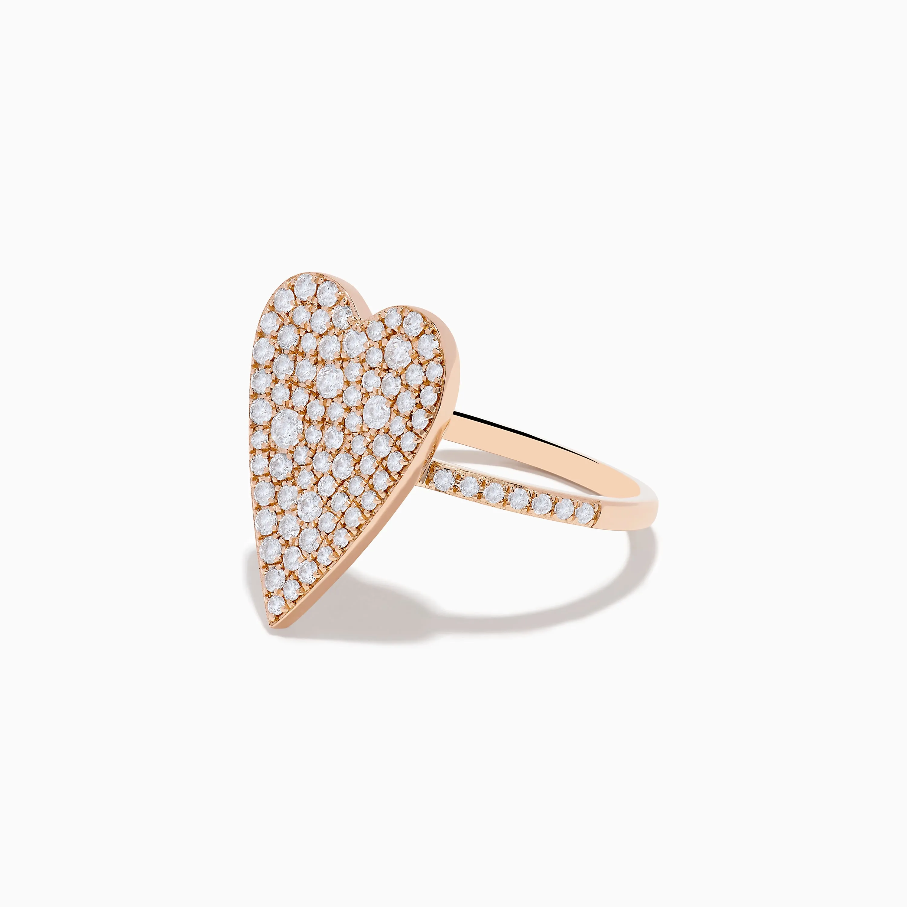 Pave Rose 14K Rose Gold Diamond Heart Ring sold by Effy product image thumbnail 2