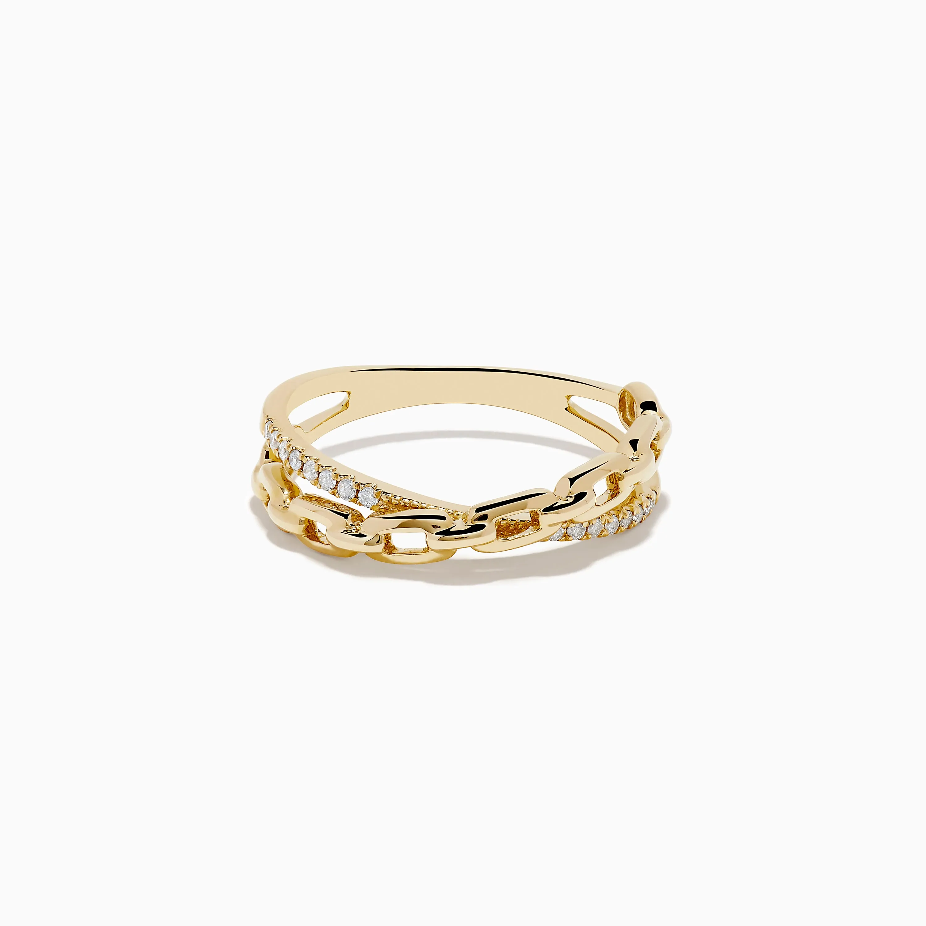 14K Yellow Gold Diamond Chain Link Ring sold by Effy