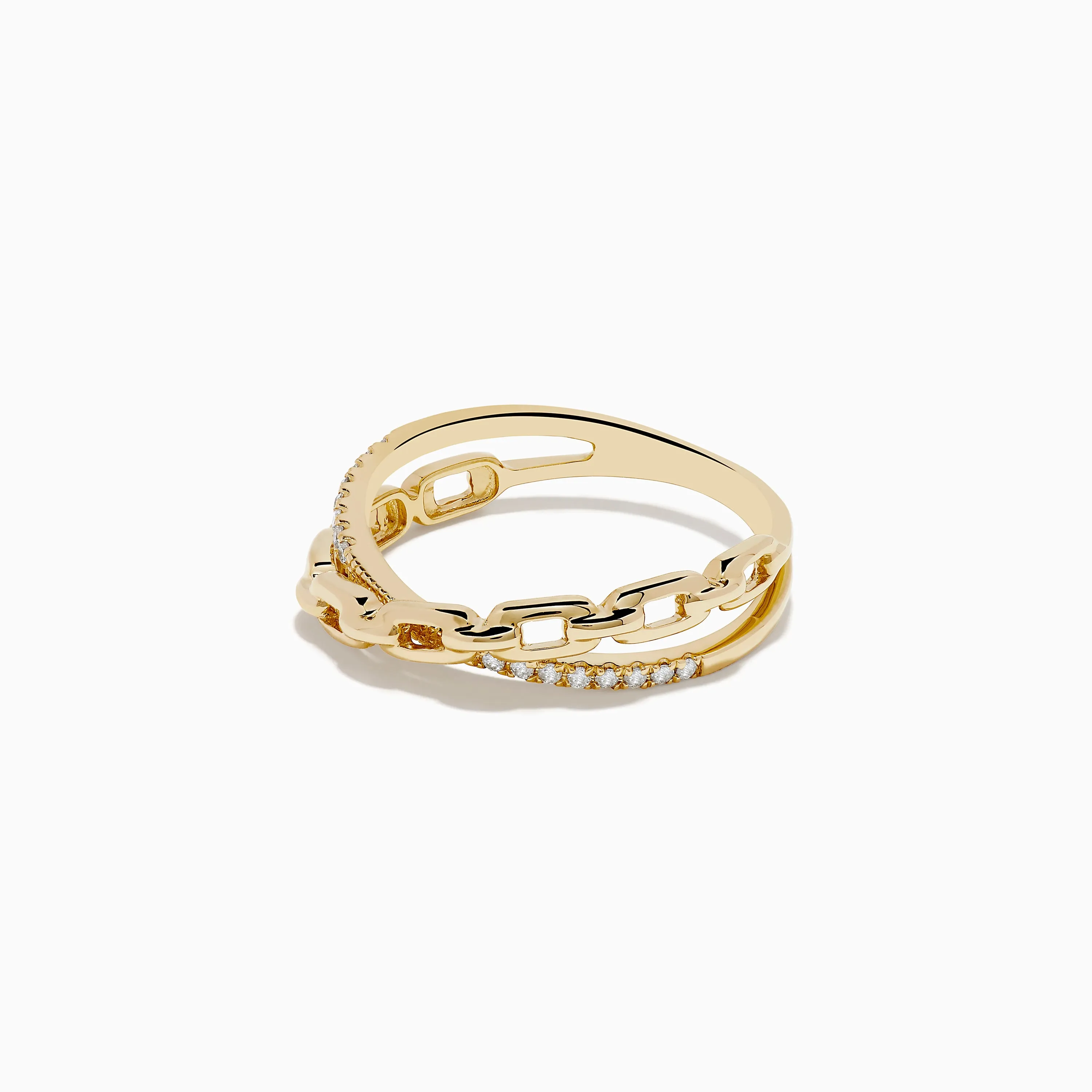 14K Yellow Gold Diamond Chain Link Ring sold by Effy product image thumbnail 2