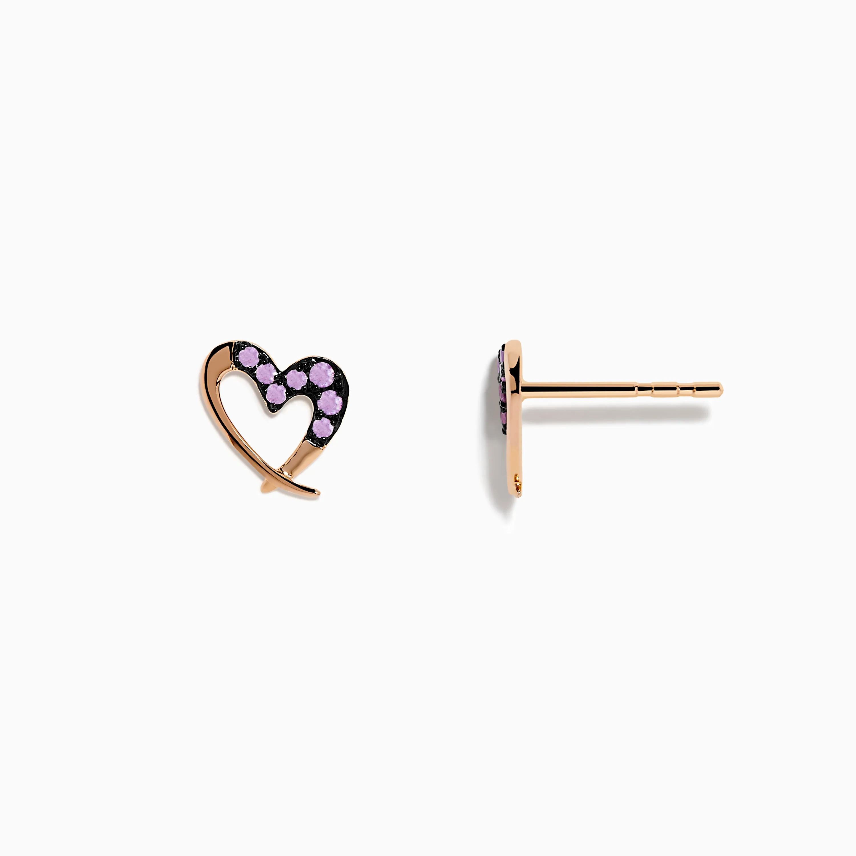 14K Rose Gold Multi Sapphire Heart Earrings sold by Effy product image thumbnail 2