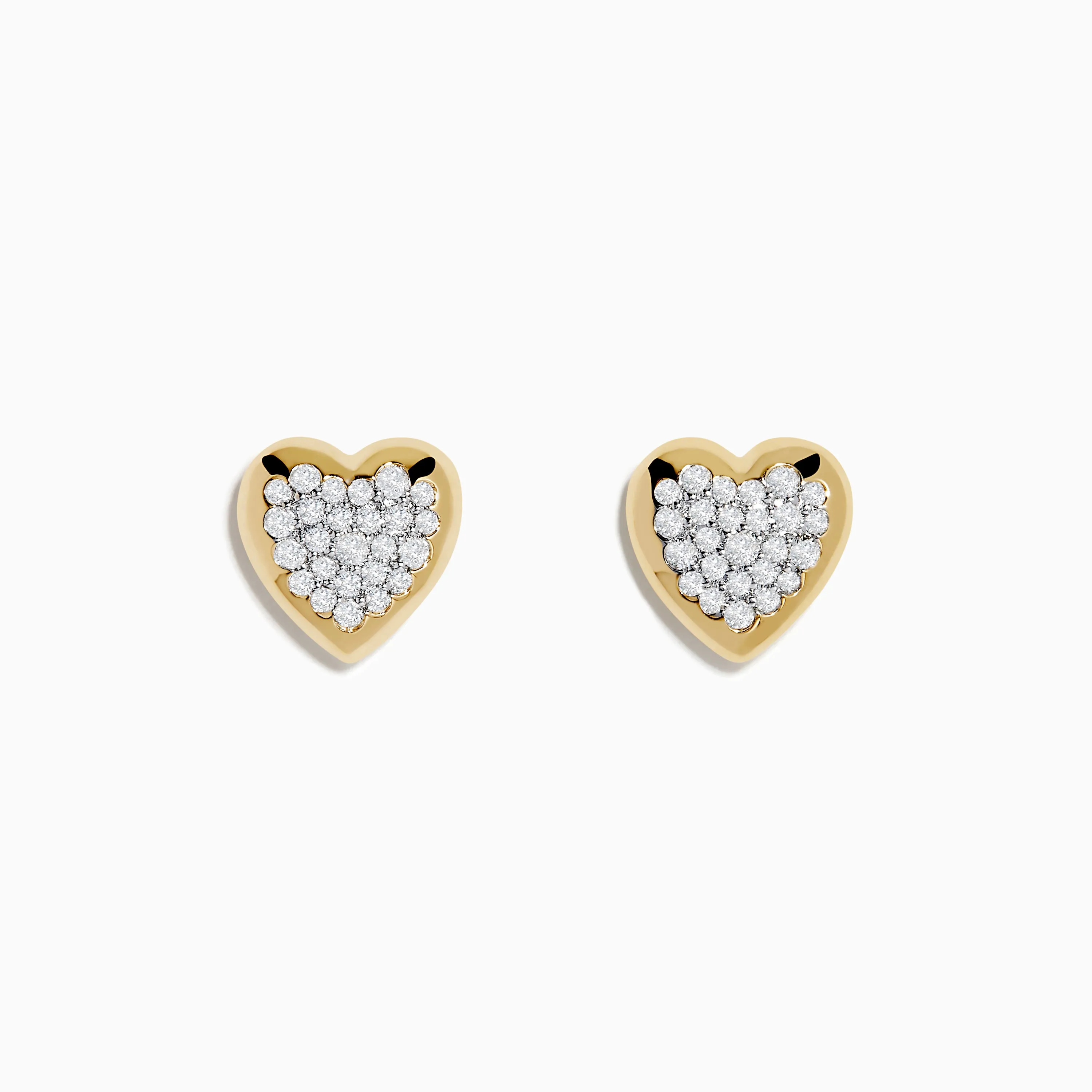 14K Yellow Gold Diamond Heart Earrings sold by Effy
