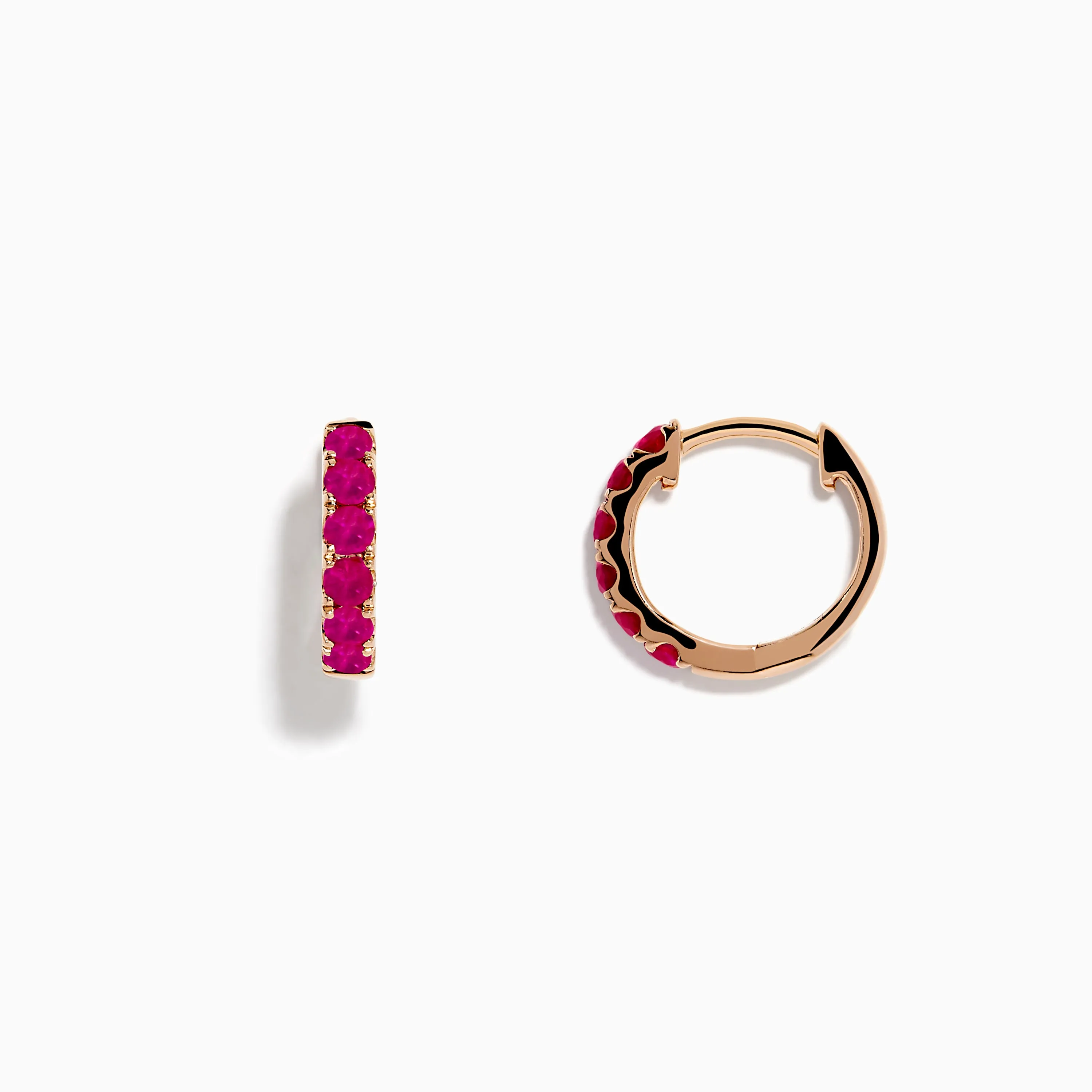 14K Rose Gold Pink Sapphire Huggie Earrings sold by Effy product image thumbnail 2
