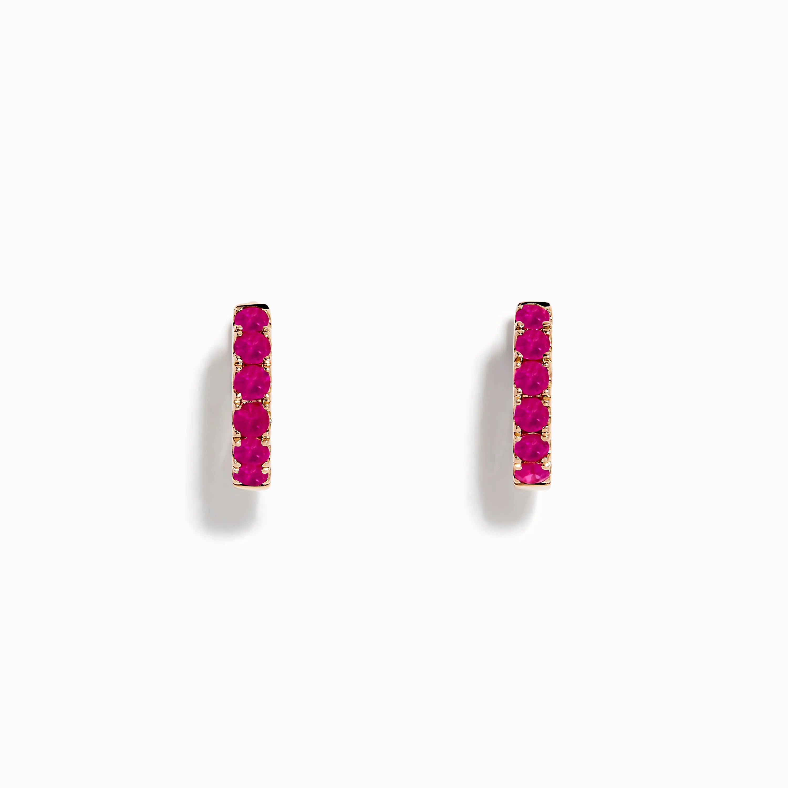 14K Rose Gold Pink Sapphire Huggie Earrings sold by Effy