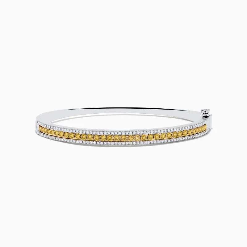 Canare` 14K Two Tone Yellow and White Diamond Bangle sold by Effy