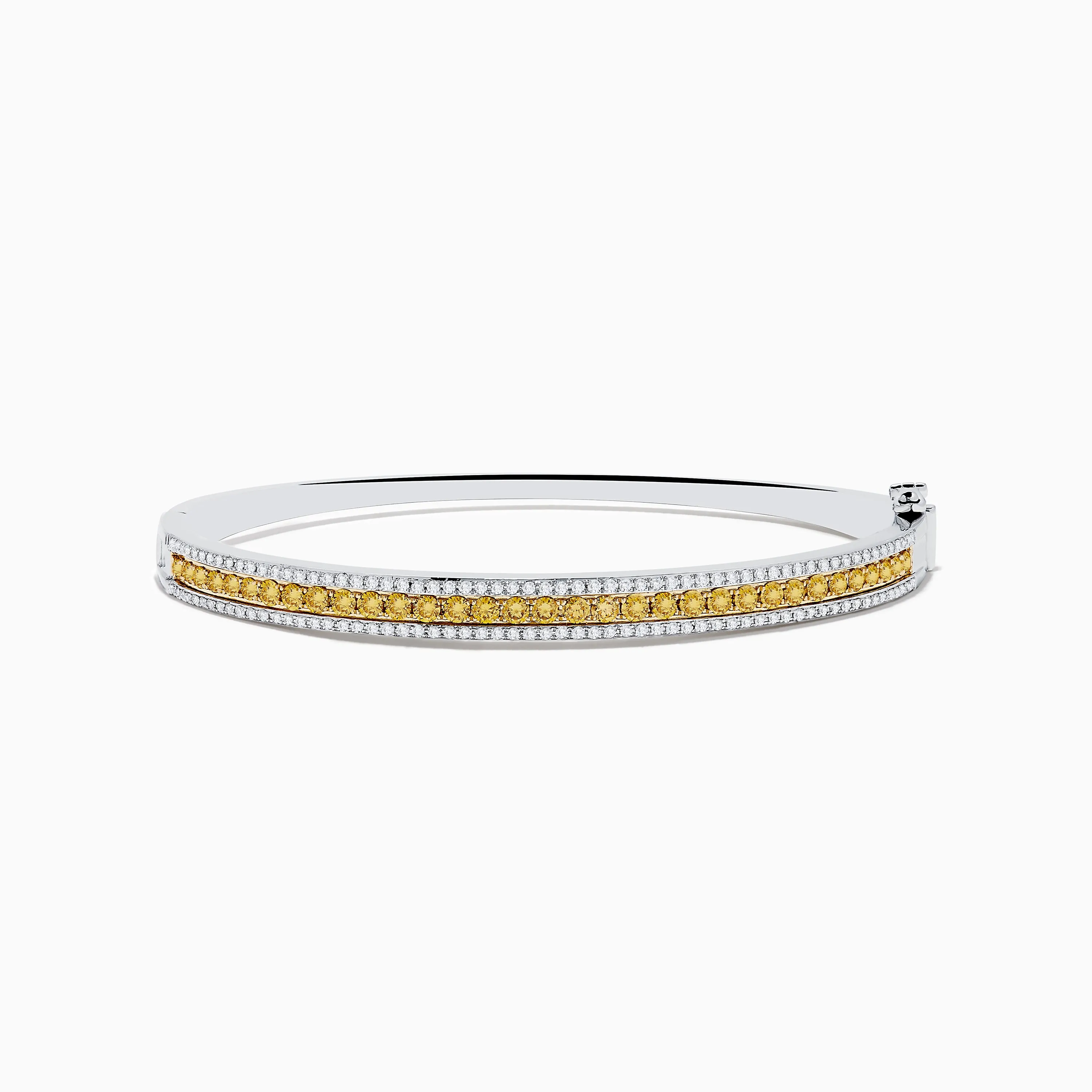 Canare` 14K Two Tone Yellow and White Diamond Bangle sold by Effy