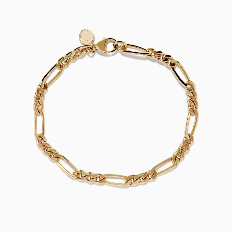 Men's 14K Yellow Gold Figaro Chain Bracelet sold by Effy