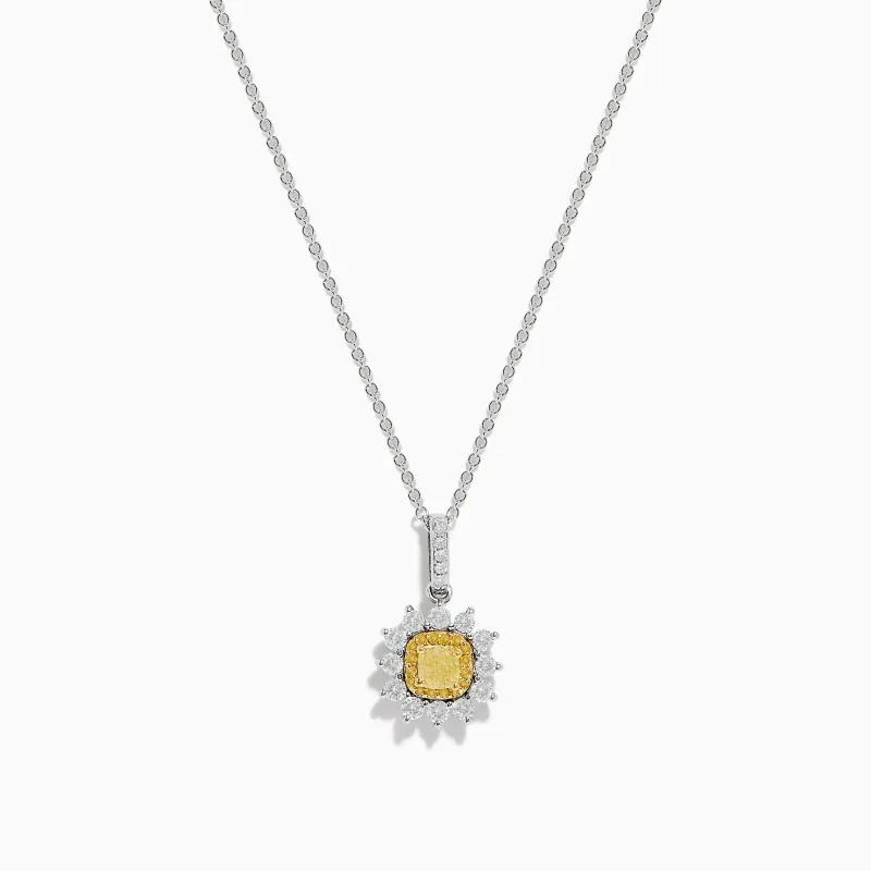 Canare 18K Two Tone Gold White and Yellow Diamond Pendant sold by Effy