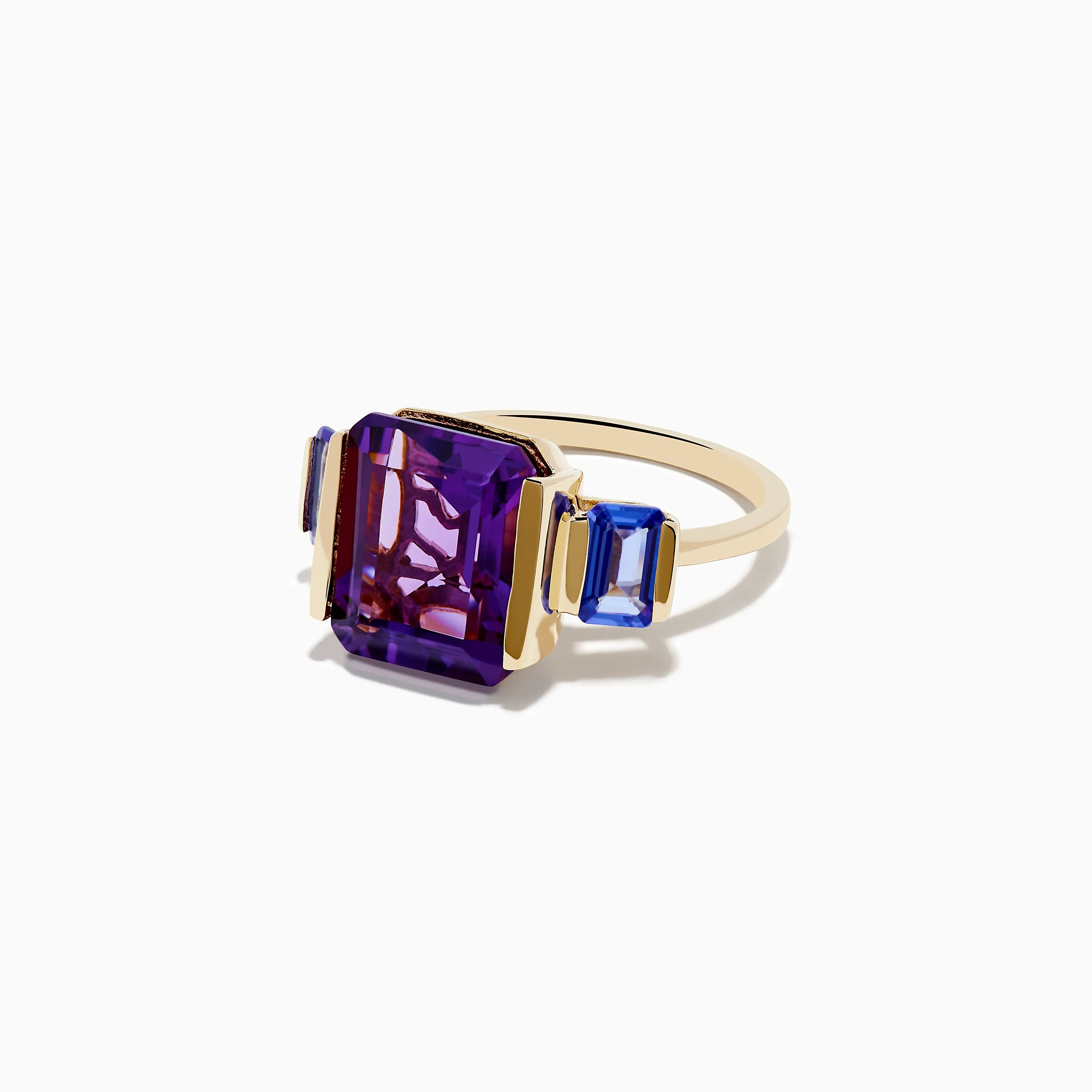14K Yellow Gold Amethyst and Tanzanite 3 Stone Ring sold by Effy product image thumbnail 2