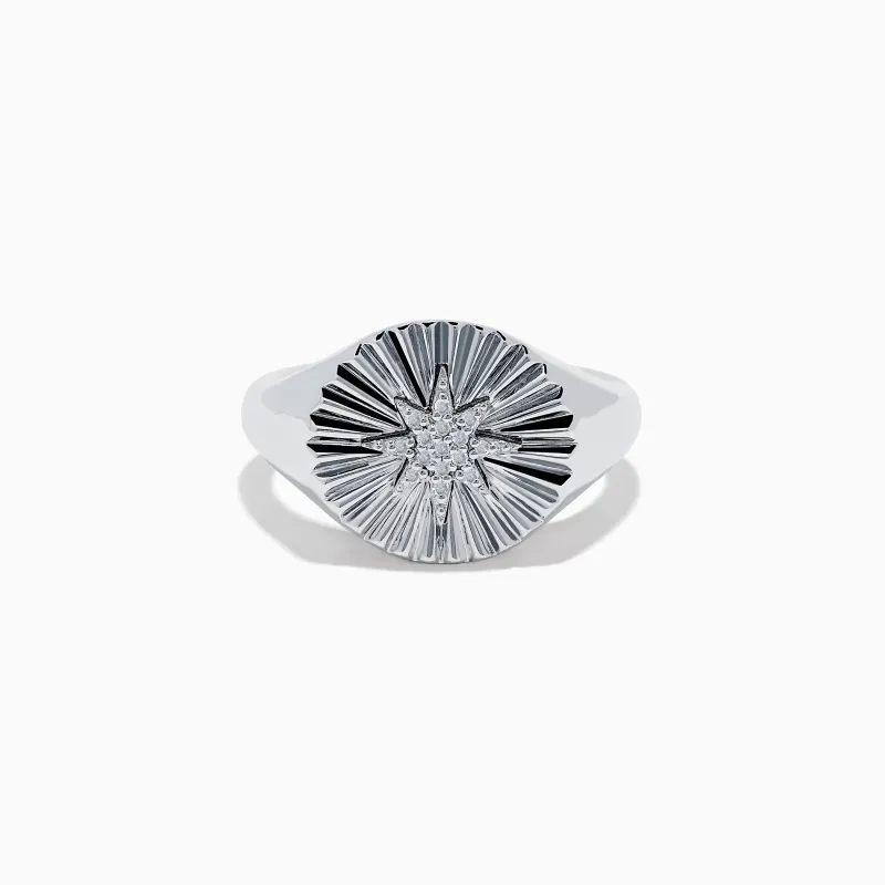925 Sterling Silver Diamond Star Ring sold by Effy