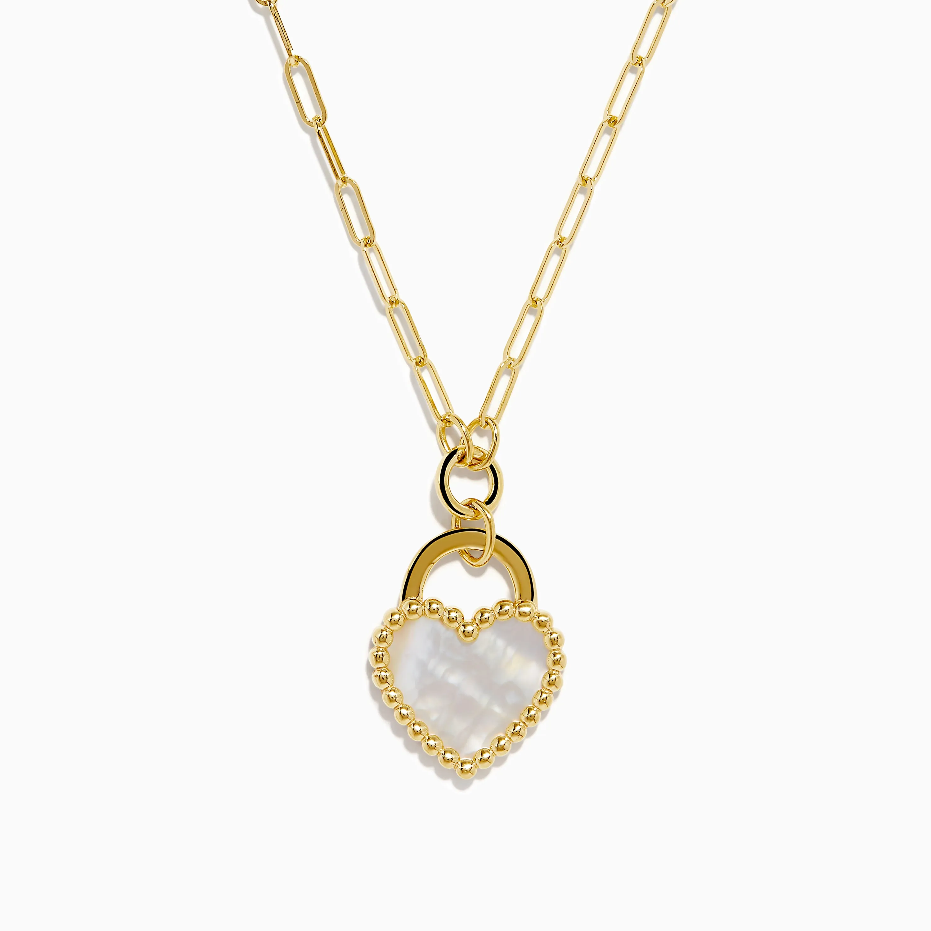 14K Yellow Gold Mother of Pearl Heart Pendant sold by Effy