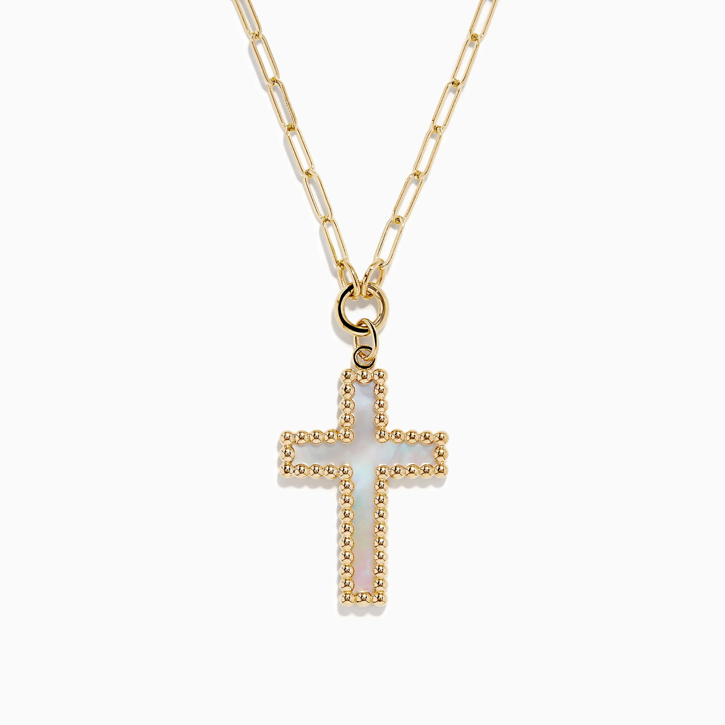 14K Yellow Gold Mother of Pearl Cross Pendant sold by Effy