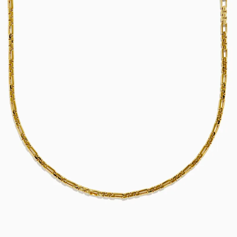 14K Yellow Gold 3mm Hollow Alternated Round Box 20" Necklace sold by Effy
