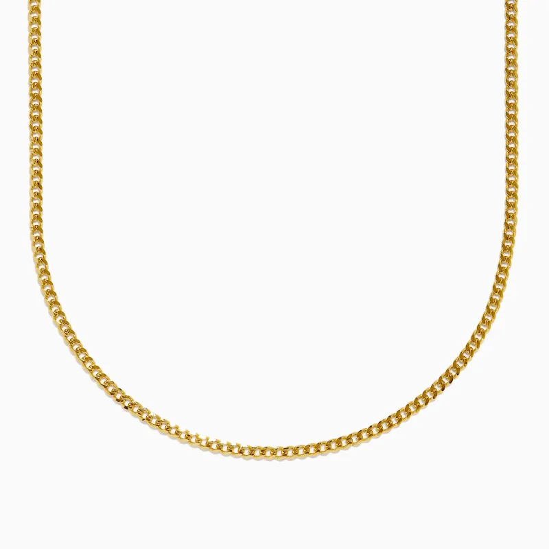 14K Yellow Gold 2.7mm Solid Oval Curb 24" Chain sold by Effy