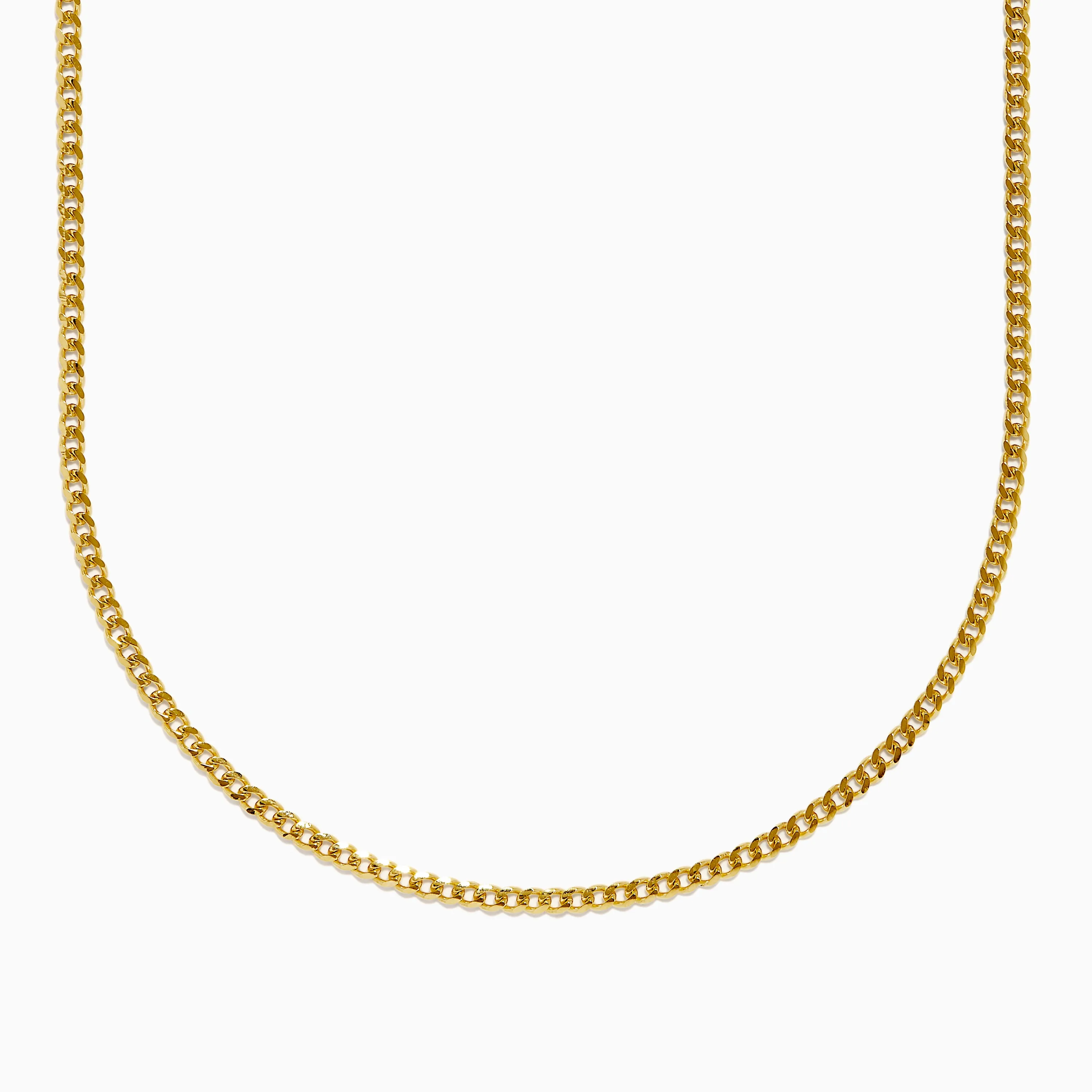 14K Yellow Gold 2.7mm Solid Oval Curb 24" Chain sold by Effy