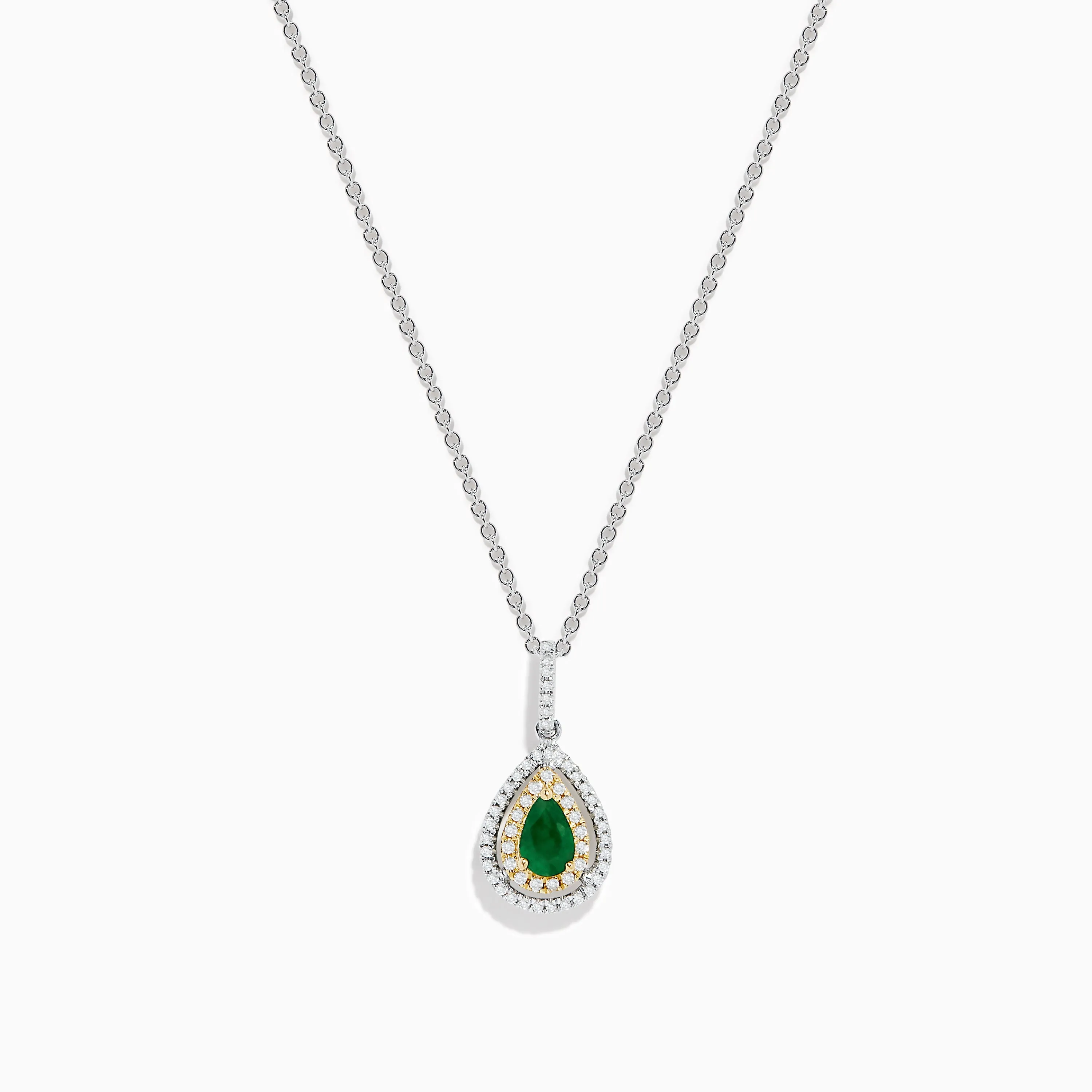 Brasilica 14K White & Yellow Gold Emerald and Diamond Pendant sold by Effy
