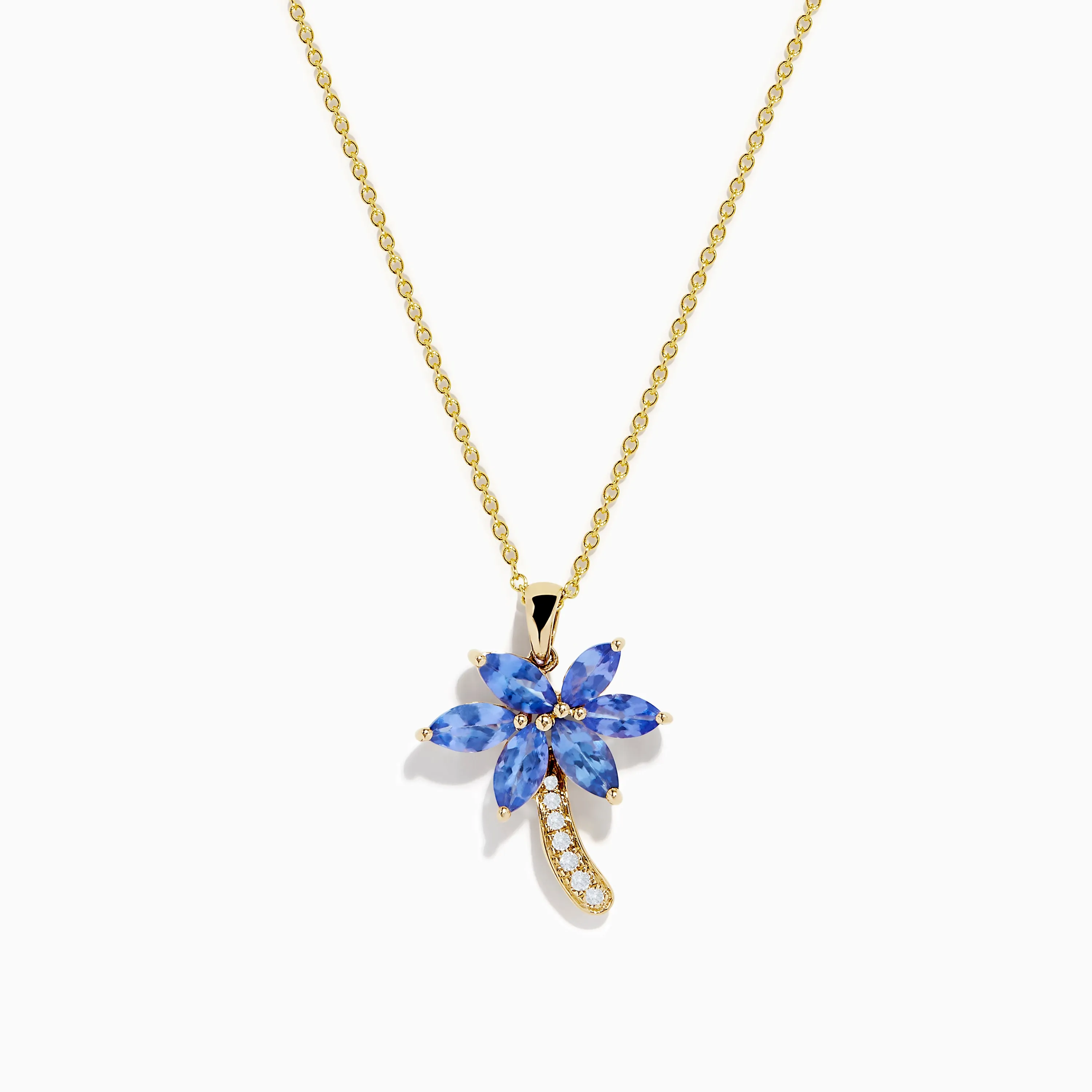 Nahla Siri 14K Yellow Gold Tanzanite and Diamond Palm Tree Pendant sold by Effy