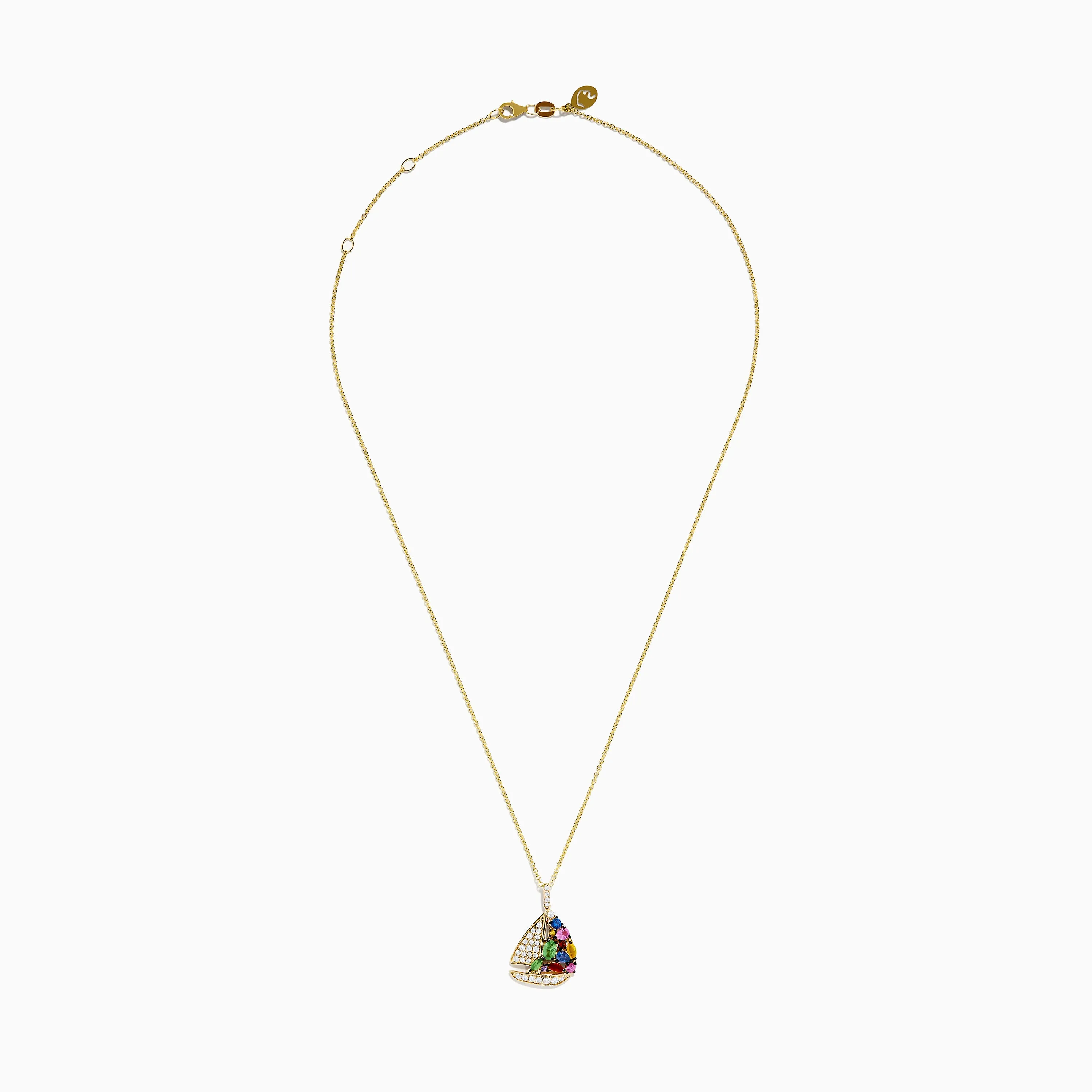 Seaside 14K Yellow Gold Diamond Multi Sapphire Boat Pendant sold by Effy product image thumbnail 2