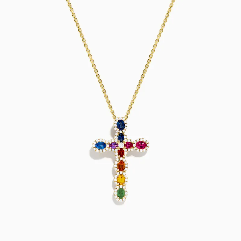 Watercolors 14K Yellow Gold Cross Pendant sold by Effy
