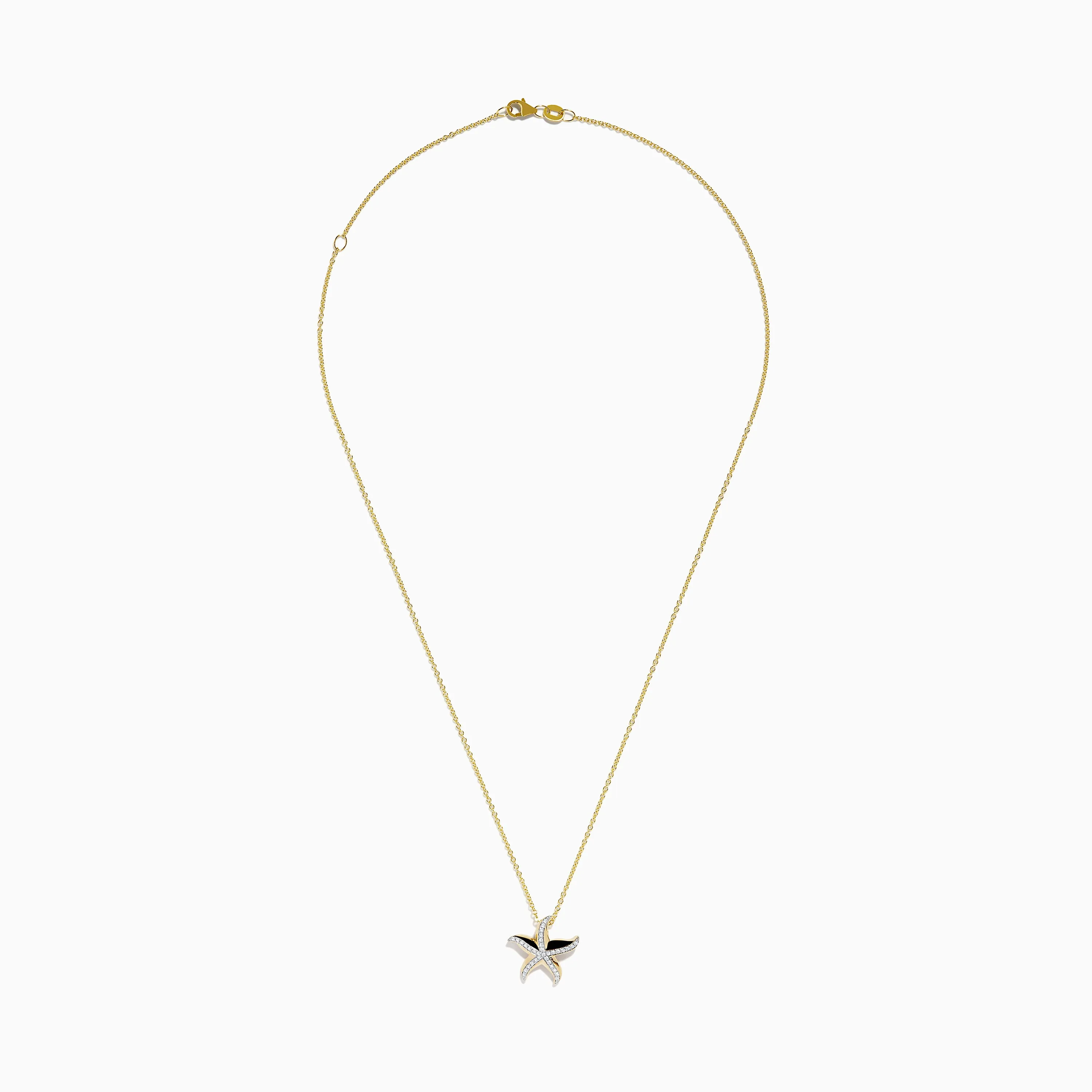 Seaside 14K Yellow Gold Diamond Starfish Pendant sold by Effy product image thumbnail 2