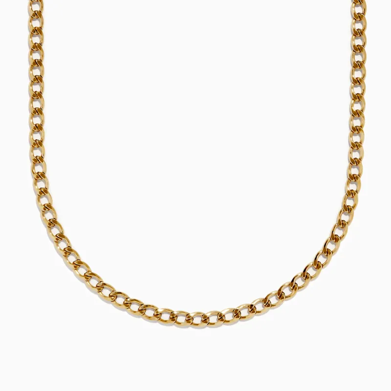 Men's 14K Yellow Gold Solid Oval Curb Chain Necklace, 22'' sold by Effy