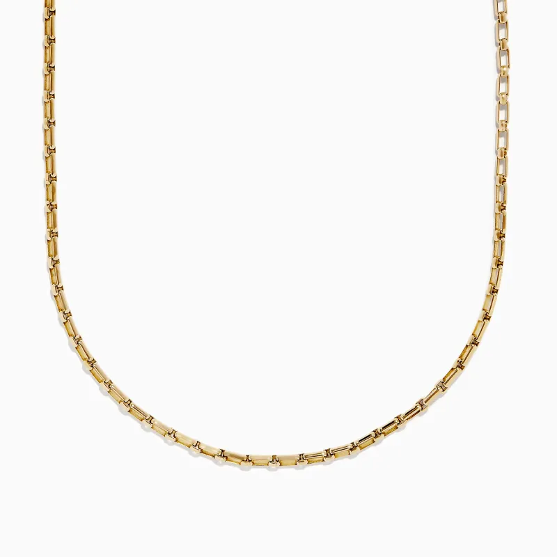 Men's 14K Yellow Gold Luciano Box Chain Necklace, 22'' sold by Effy
